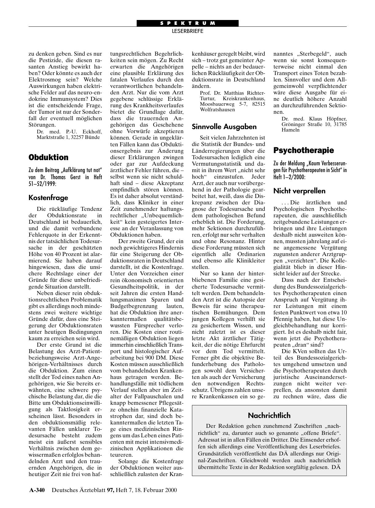 Vorschauseite 1: Obduktion: Sinnvolle Ausgaben