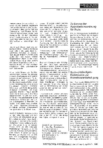 Vorschauseite 1: Änderung der Approbationsordnung für Ärzte