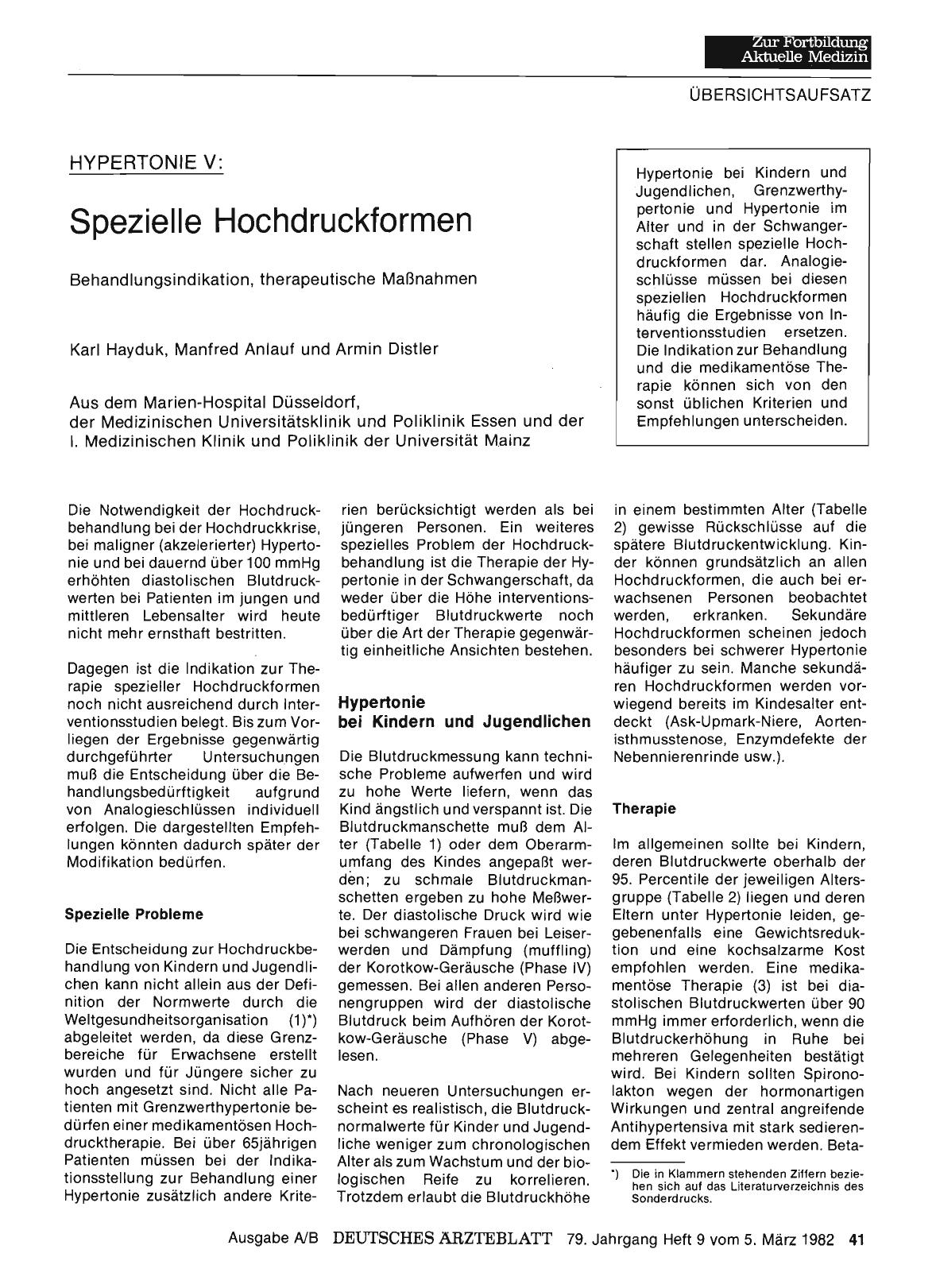 Vorschauseite 1: Spezielle Hochdruckformen