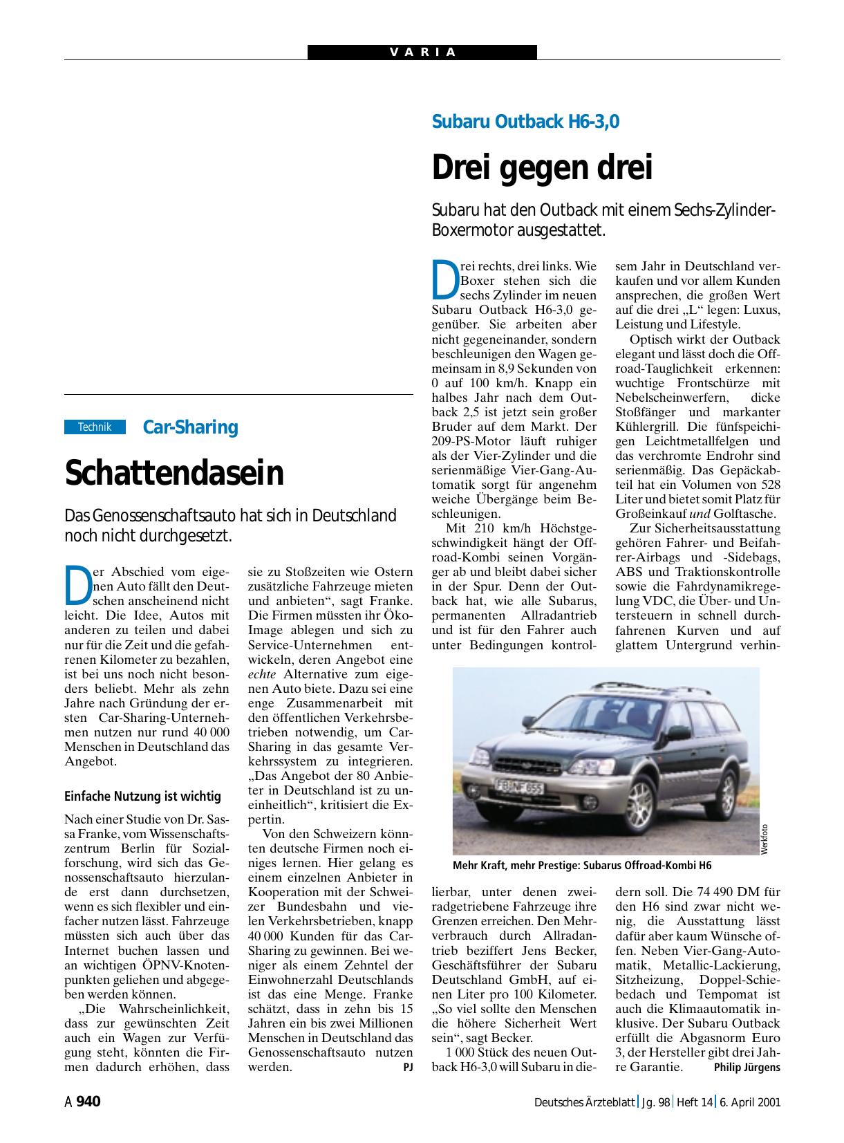 Vorschauseite 1: Car-Sharing: Schattendasein