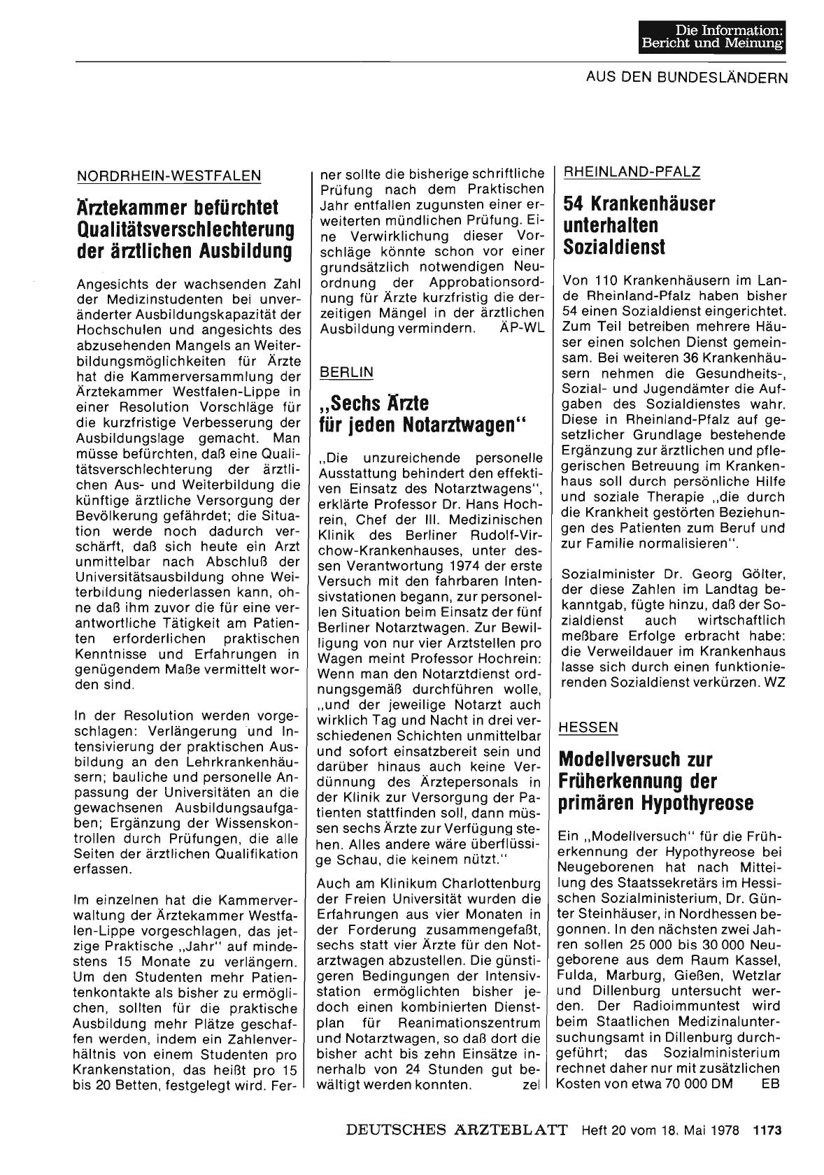 Vorschauseite 1: Hessen: Modellversuch zur Früherkennung der primären Hypothyreose