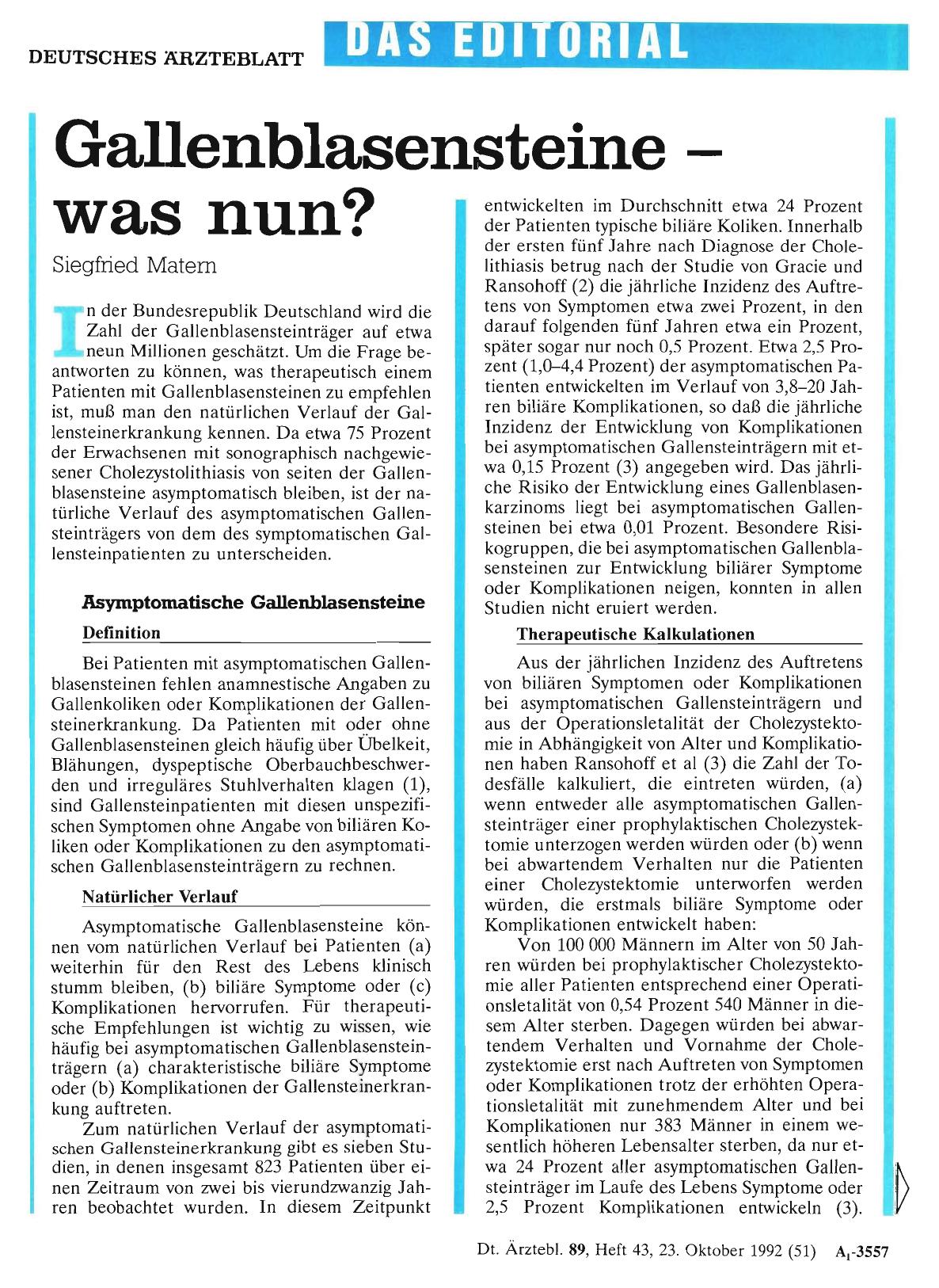 Vorschauseite 1: Gallenblasensteine was nun?