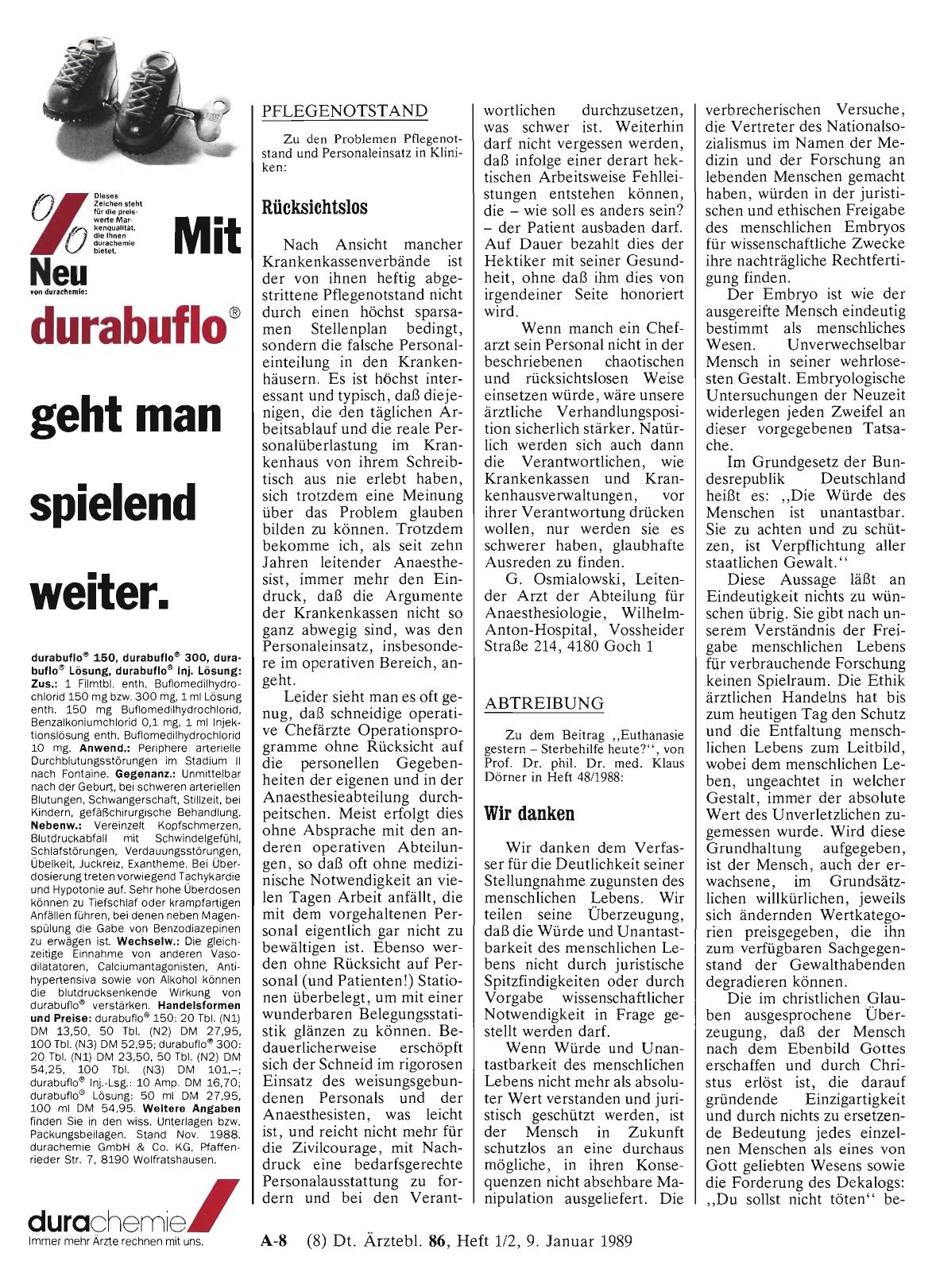 Vorschauseite 1: ABTREIBUNG: Wir danken