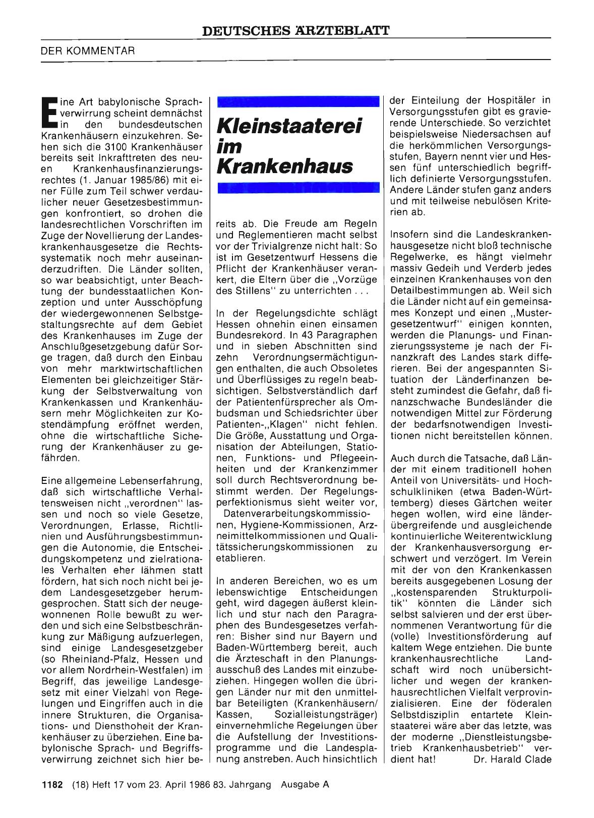 Vorschauseite 1: Kleinstaaterei im Krankenhaus