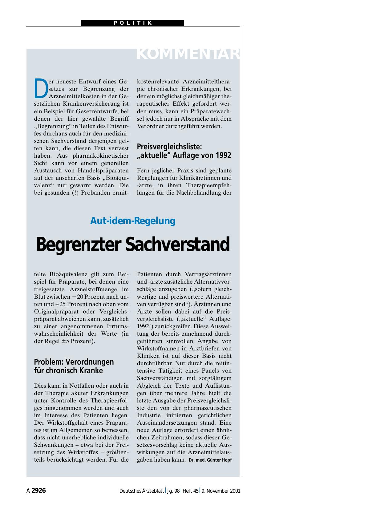 Vorschauseite 1: Aut-idem-Regelung: Begrenzter Sachverstand