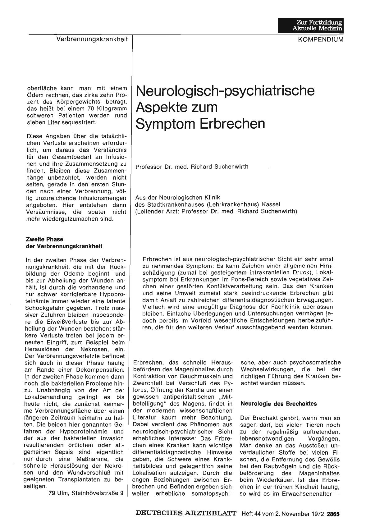 Vorschauseite 1: Neurologisch-psychiatrische Aspekte zum Symptom Erbrechen
