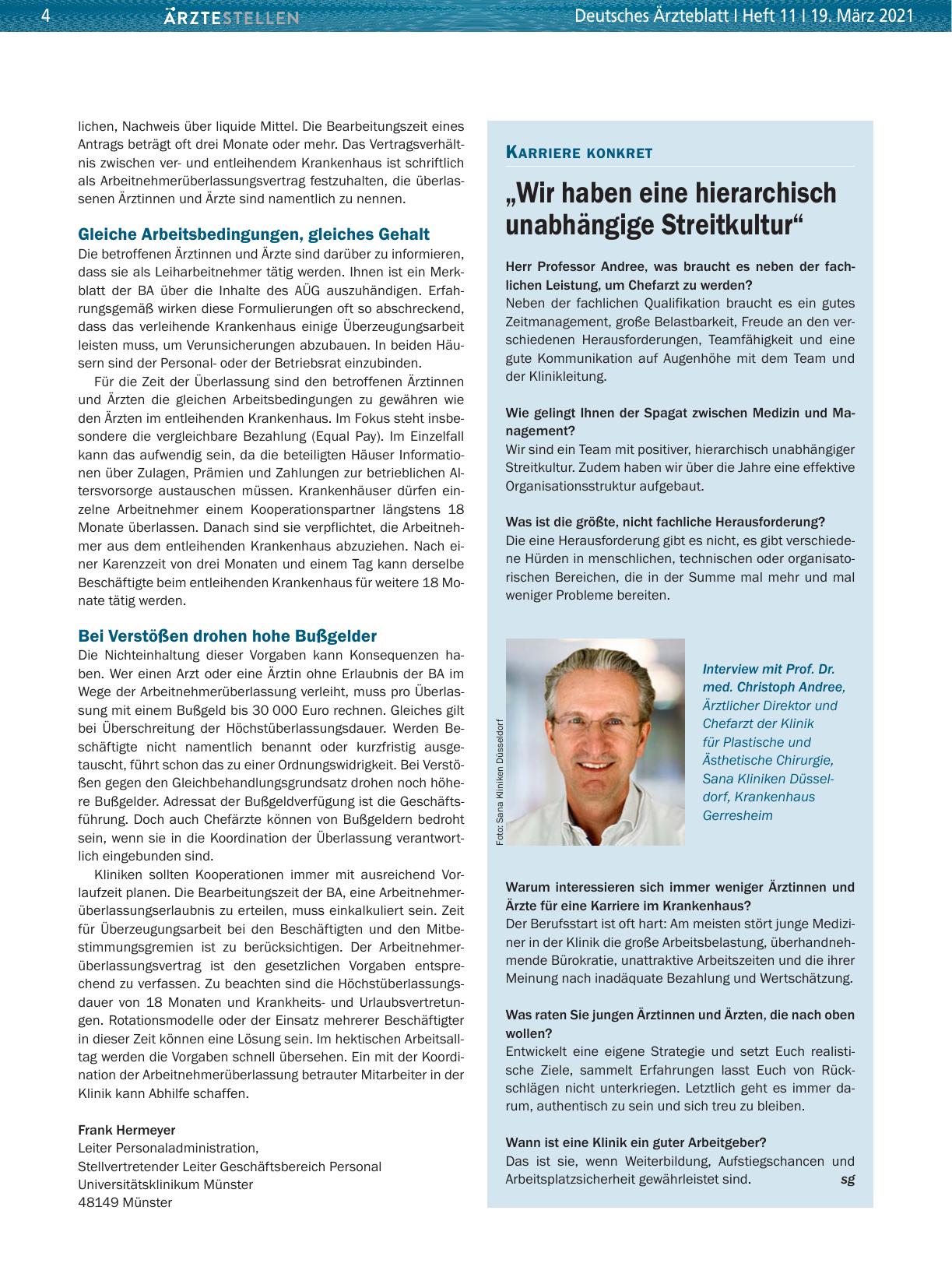 Vorschauseite 1: „Wir haben eine hierarchisch unabhängige Streitkultur“