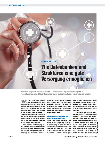 Vorschauseite 1: Diabetes mellitus: Wie Datenbanken und Strukturen eine gute Versorgung ermöglichen