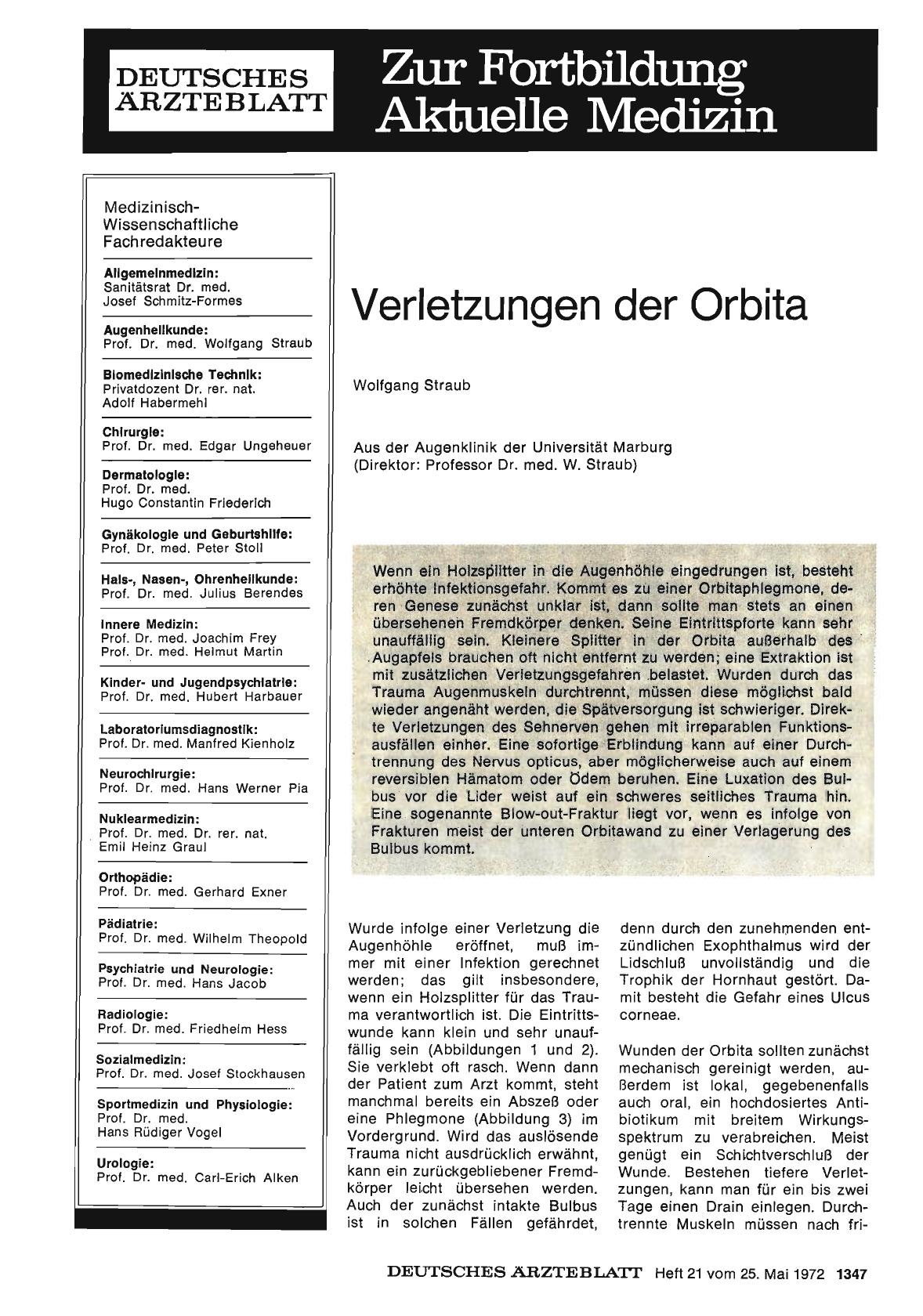 Vorschauseite 1: Verletzungen der Orbita