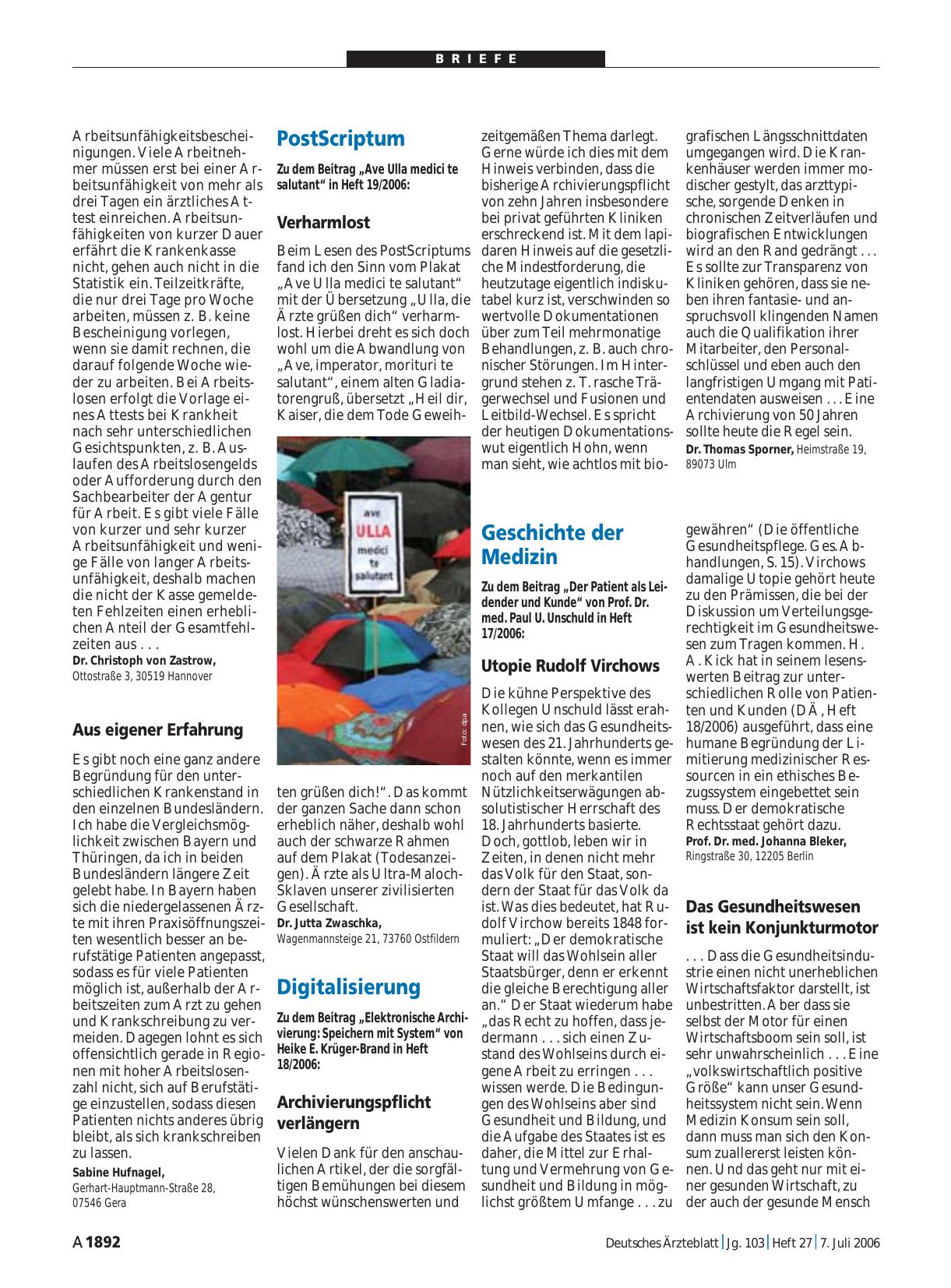 Vorschauseite 1: Geschichte der Medizin: Das Gesundheitswesen ist kein Konjunkturmotor