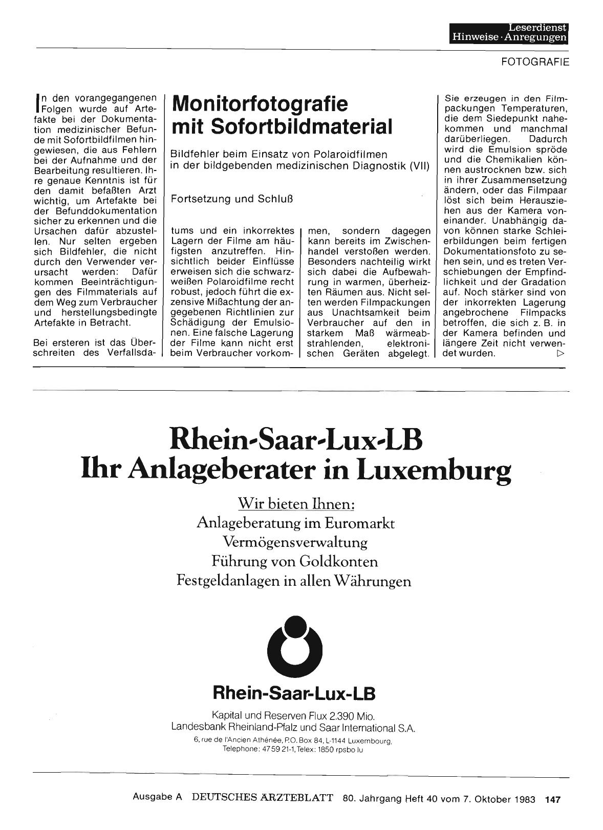 Vorschauseite 1: Monitorfotografie mit Sofortbildmaterial: Bildfehler beim Einsatz von Polaroidfilmen in der bildgebenden medizinischen Diagnostik (VII)