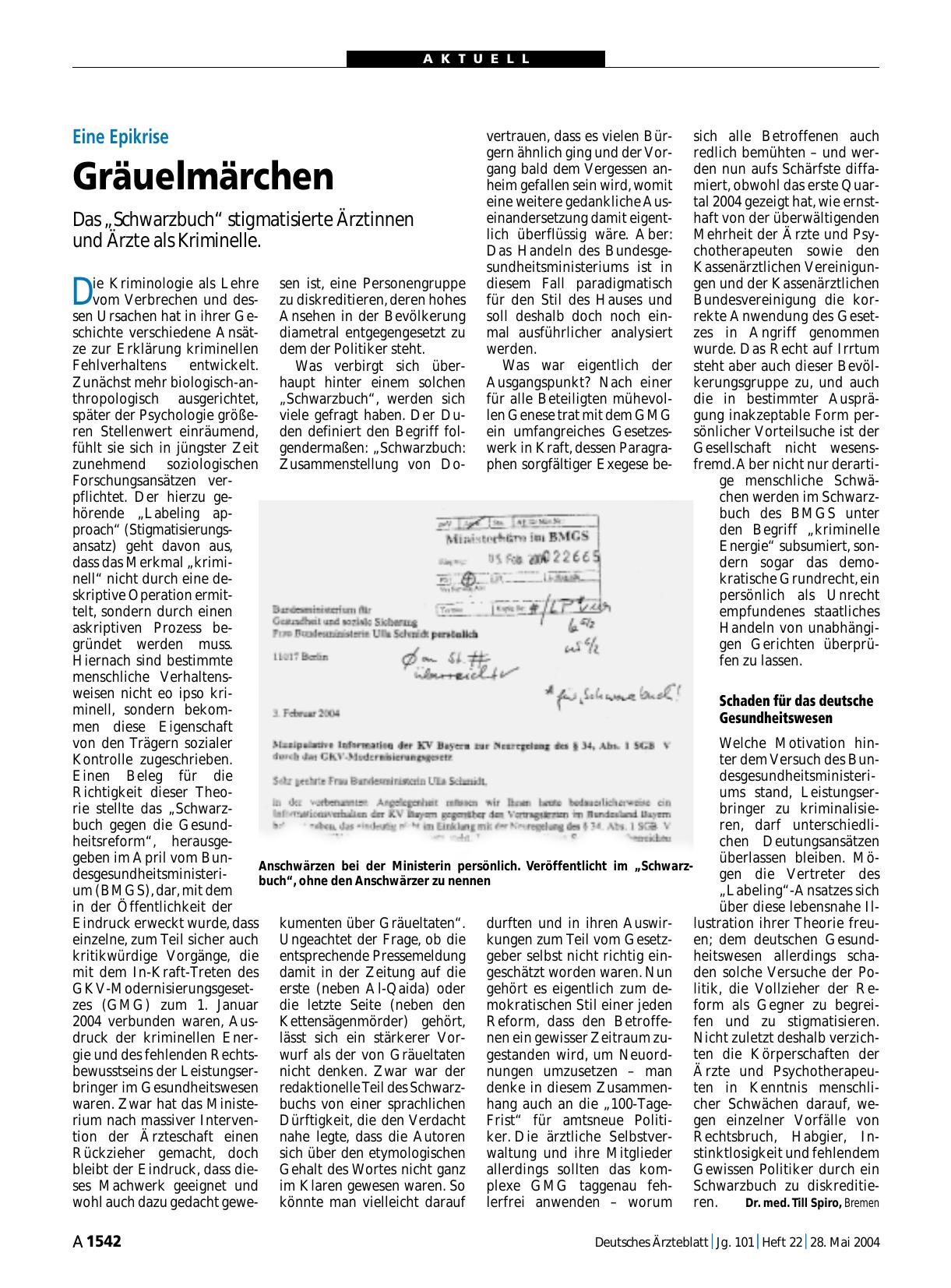 Vorschauseite 1: Eine Epikrise: Gräuelmärchen