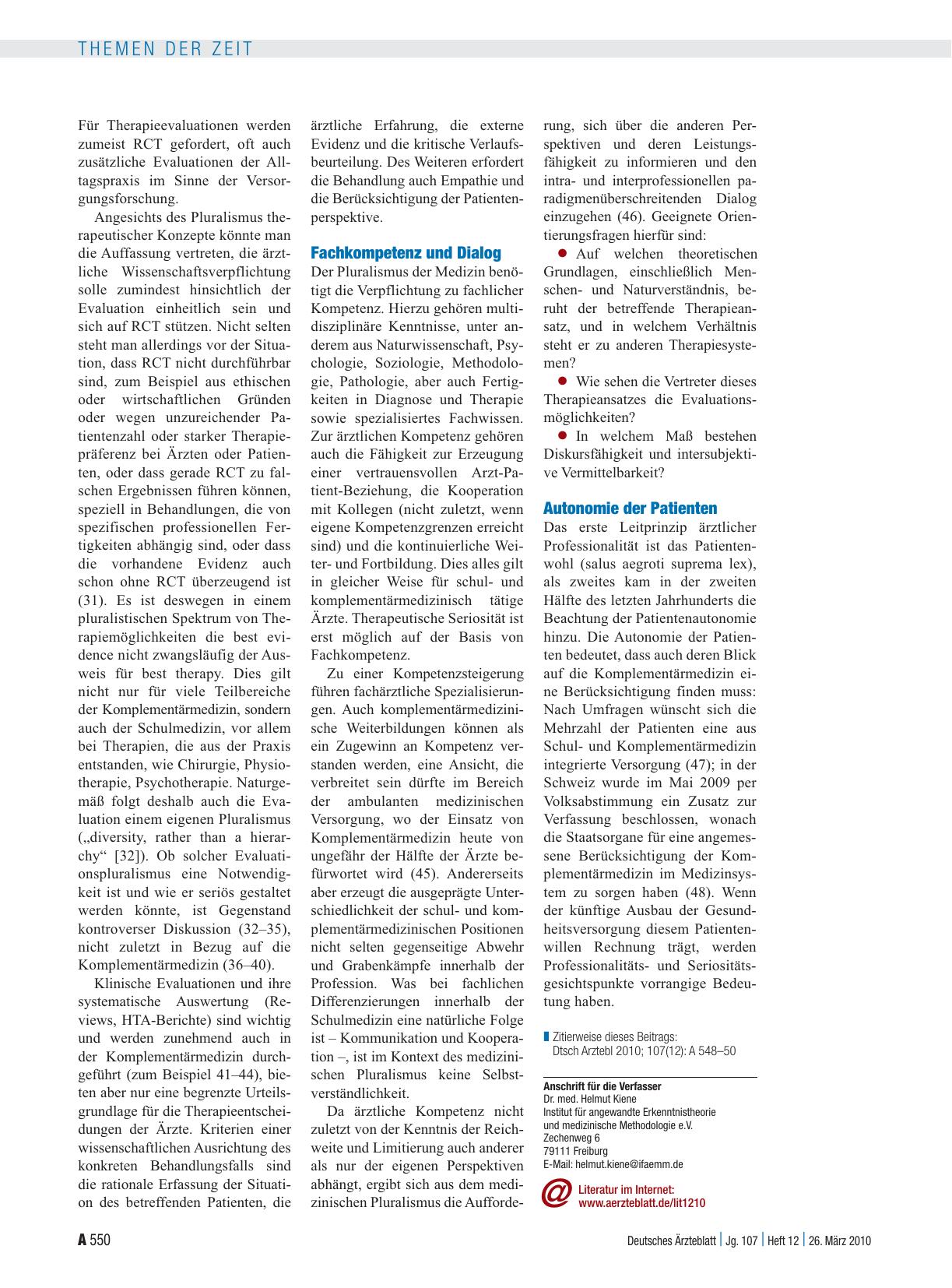 Vorschauseite 3: Ärztliche Professionalität und Komplementärmedizin: Was ist seriöses Therapieren?