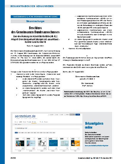 Vorschauseite 1: Bekanntgaben online