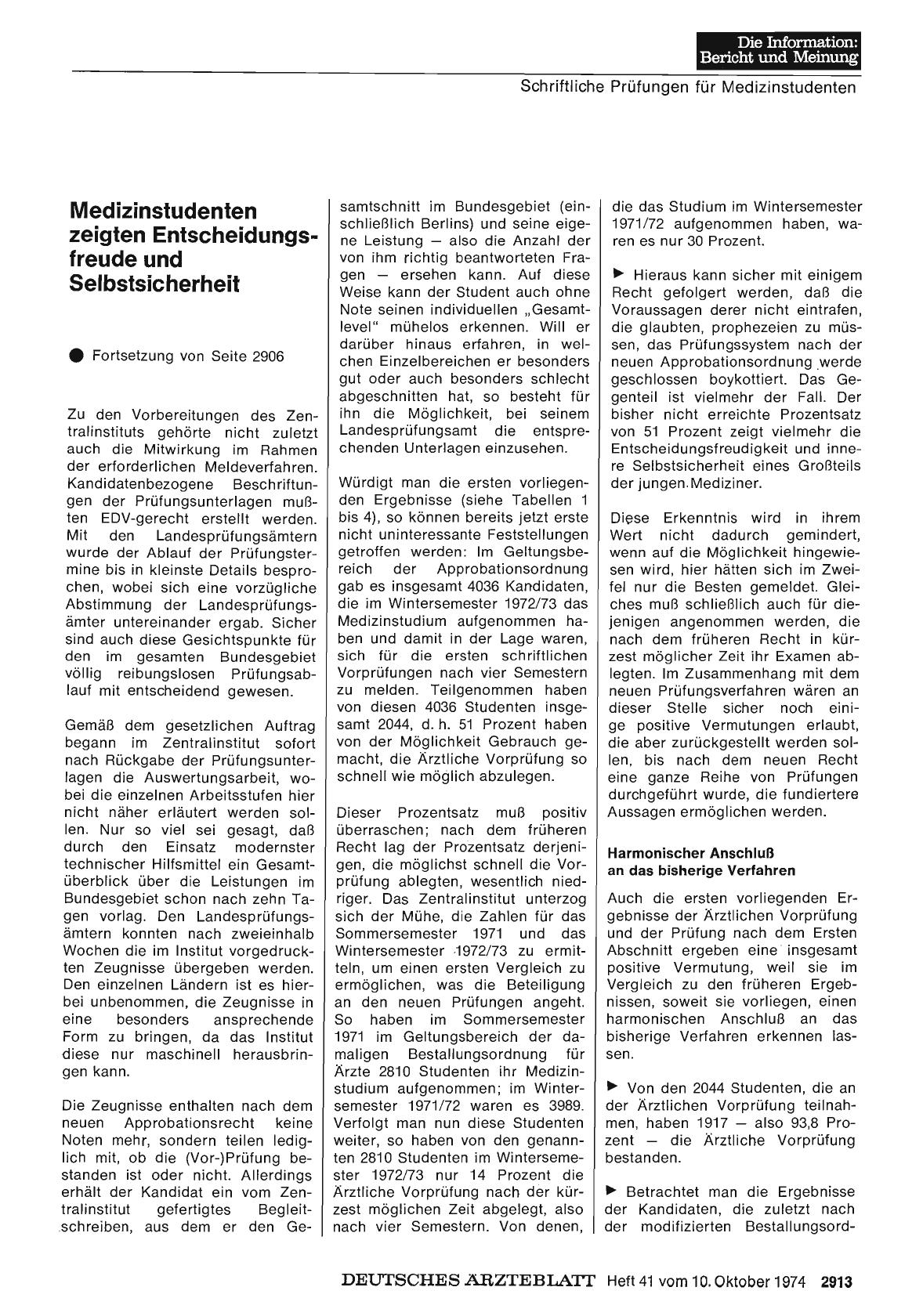 Vorschauseite 1: Medizinstudenten zeigten Entscheidungsfreude und Selbstsicherheit (Teil 2)
