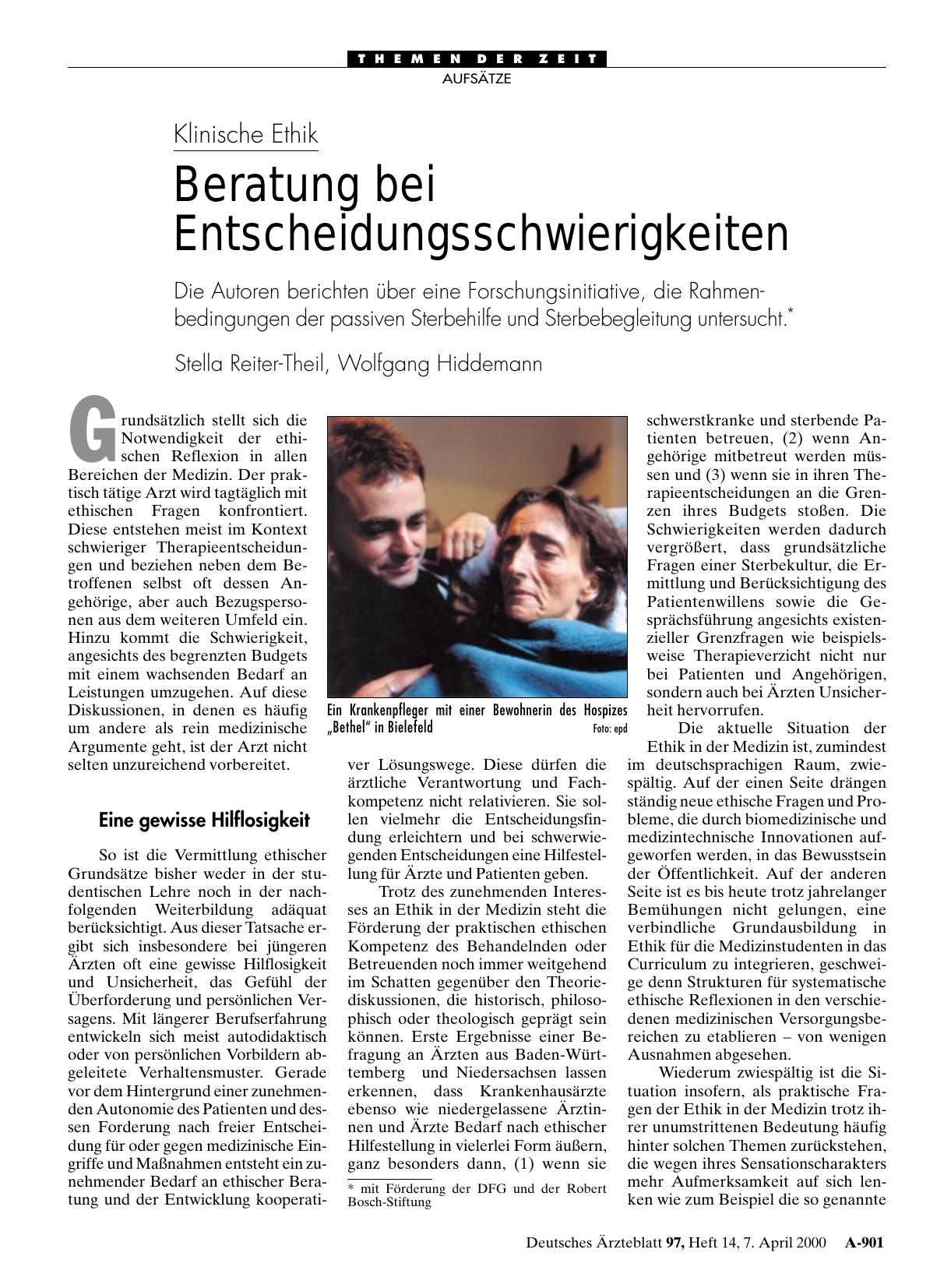 Vorschauseite 1: Klinische Ethik: Beratung bei Entscheidungsschwierigkeiten