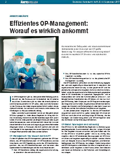 Vorschauseite 1: Arbeitsabläufe: Effizientes OP-Management – Worauf es wirklich ankommt