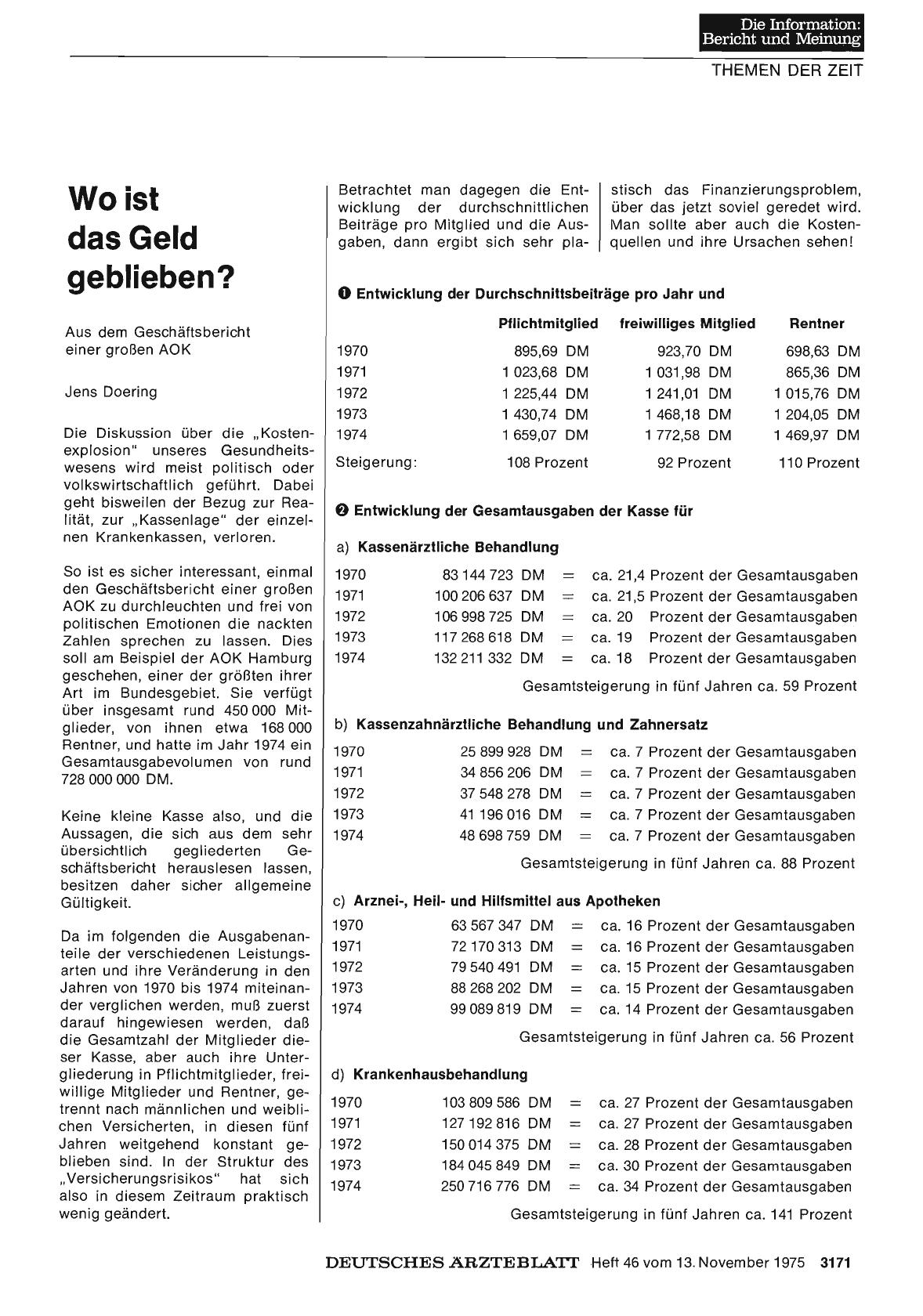 Vorschauseite 1: Wo ist das Geld geblieben? :Aus dem Geschäftsbericht einer großen AOK