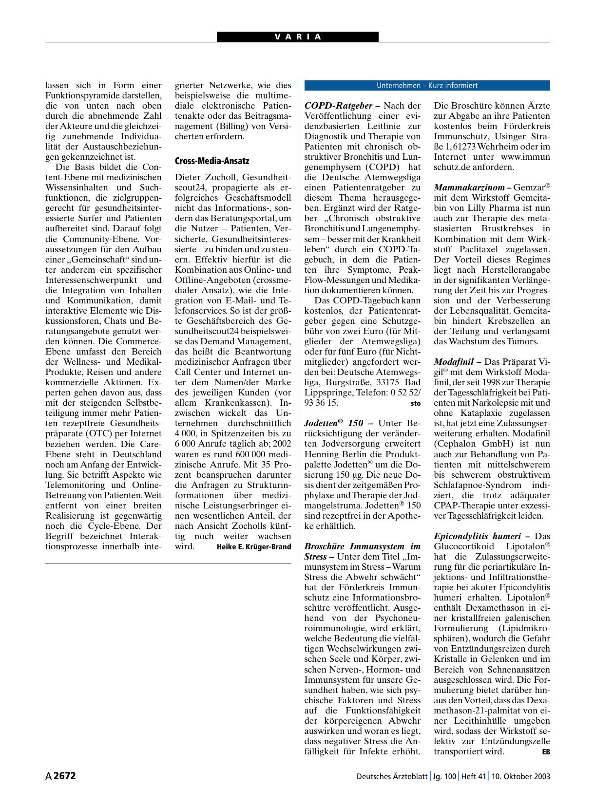 Vorschauseite 1: Unternehmen – Kurz informiert