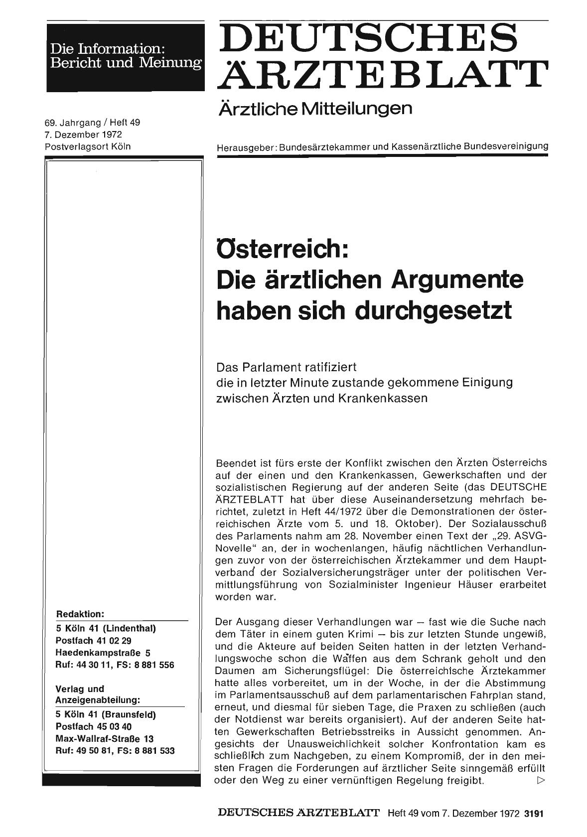 Vorschauseite 1: Österreich: Die ärztlichen Argumente haben sich durchgesetzt