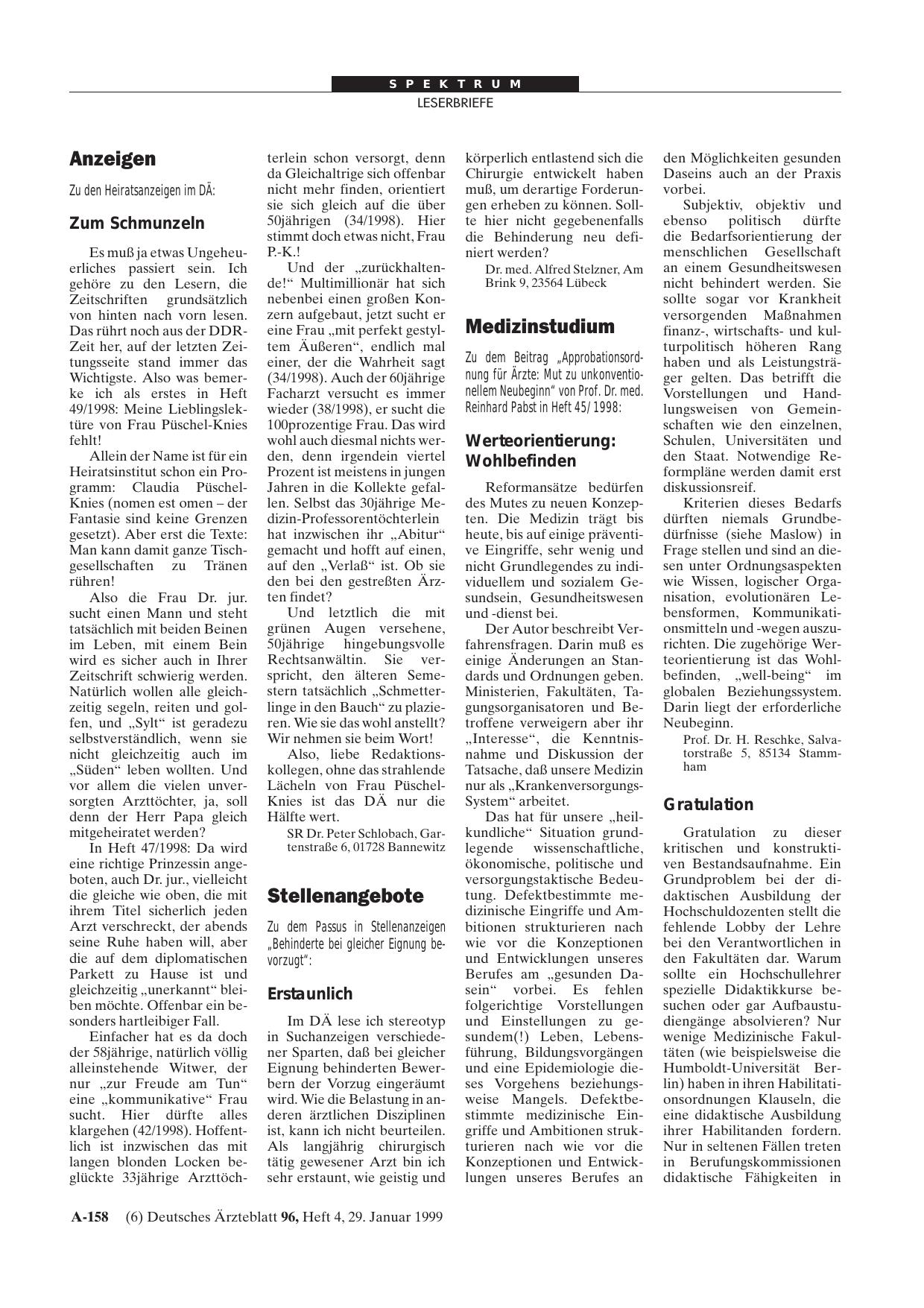 Vorschauseite 1: Medizinstudium: Gratulation