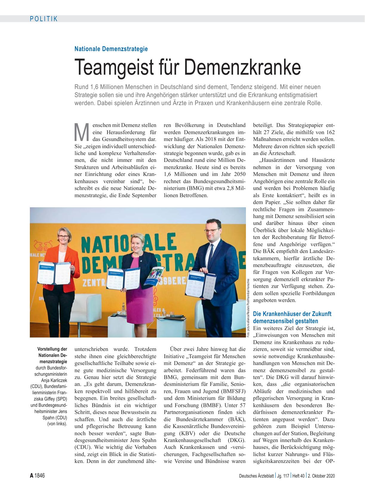 Vorschauseite 1: Nationale Demenzstrategie: Teamgeist für Demenzkranke