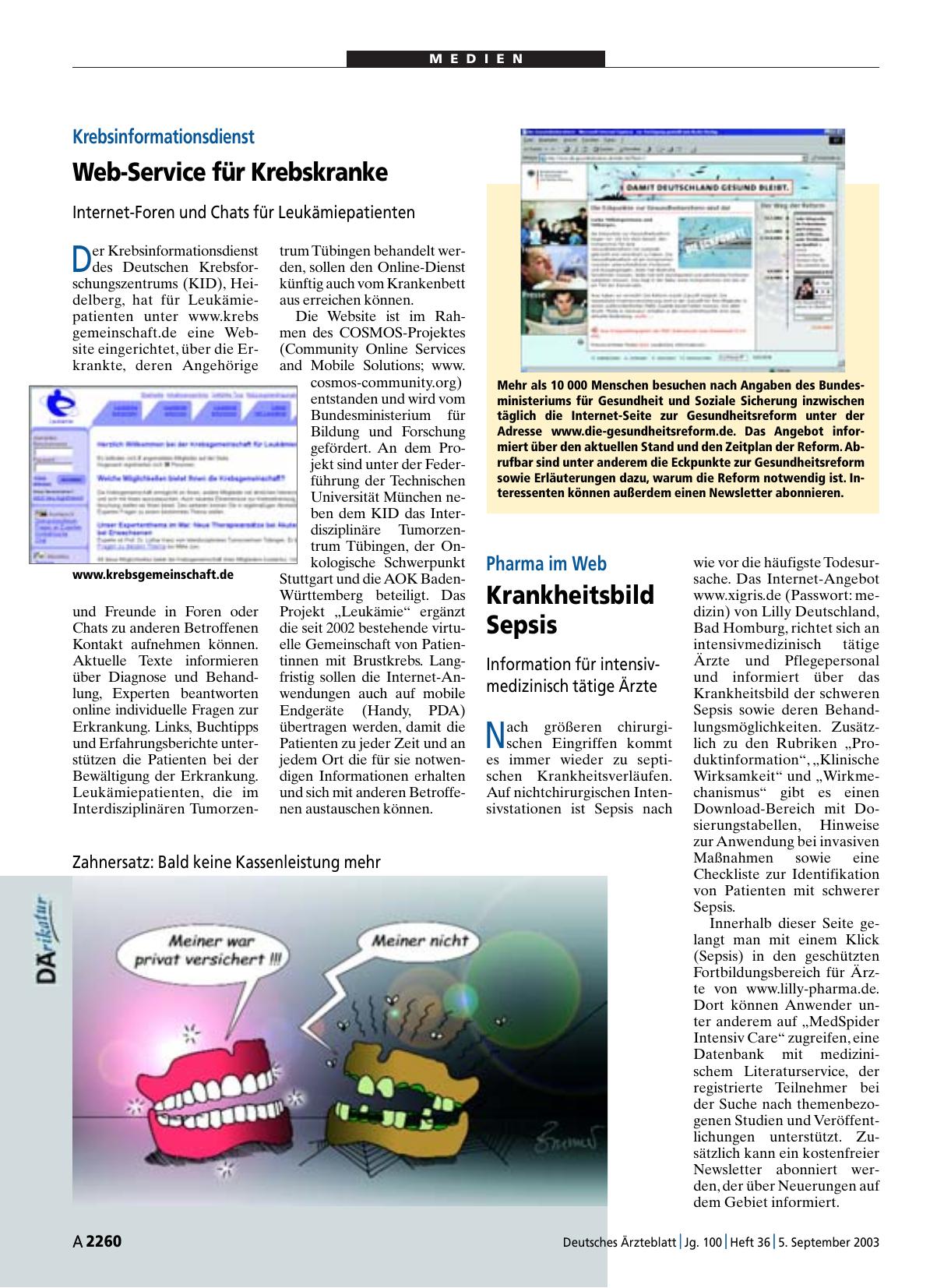 Vorschauseite 1: Pharma im Web: Krankheitsbild Sepsis