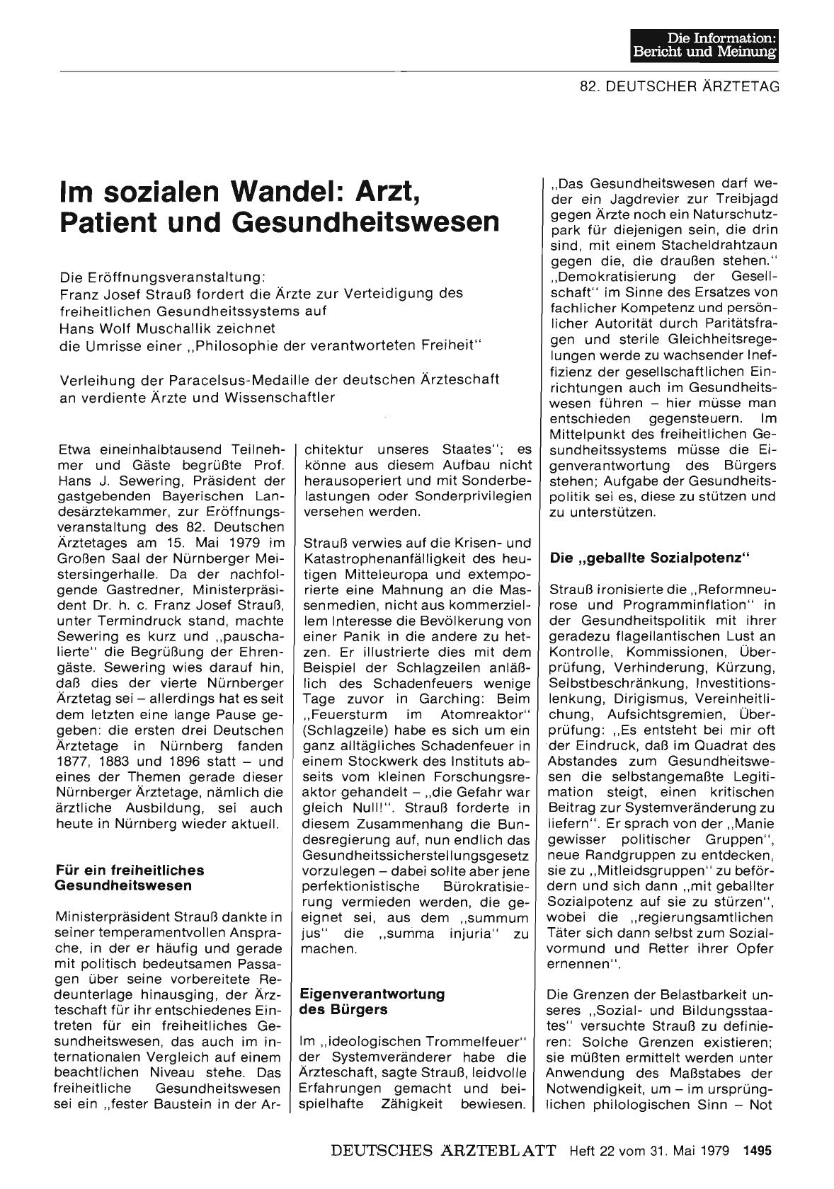Vorschauseite 1: Im sozialen Wandel: Arzt, Patient und Gesundheitswesen