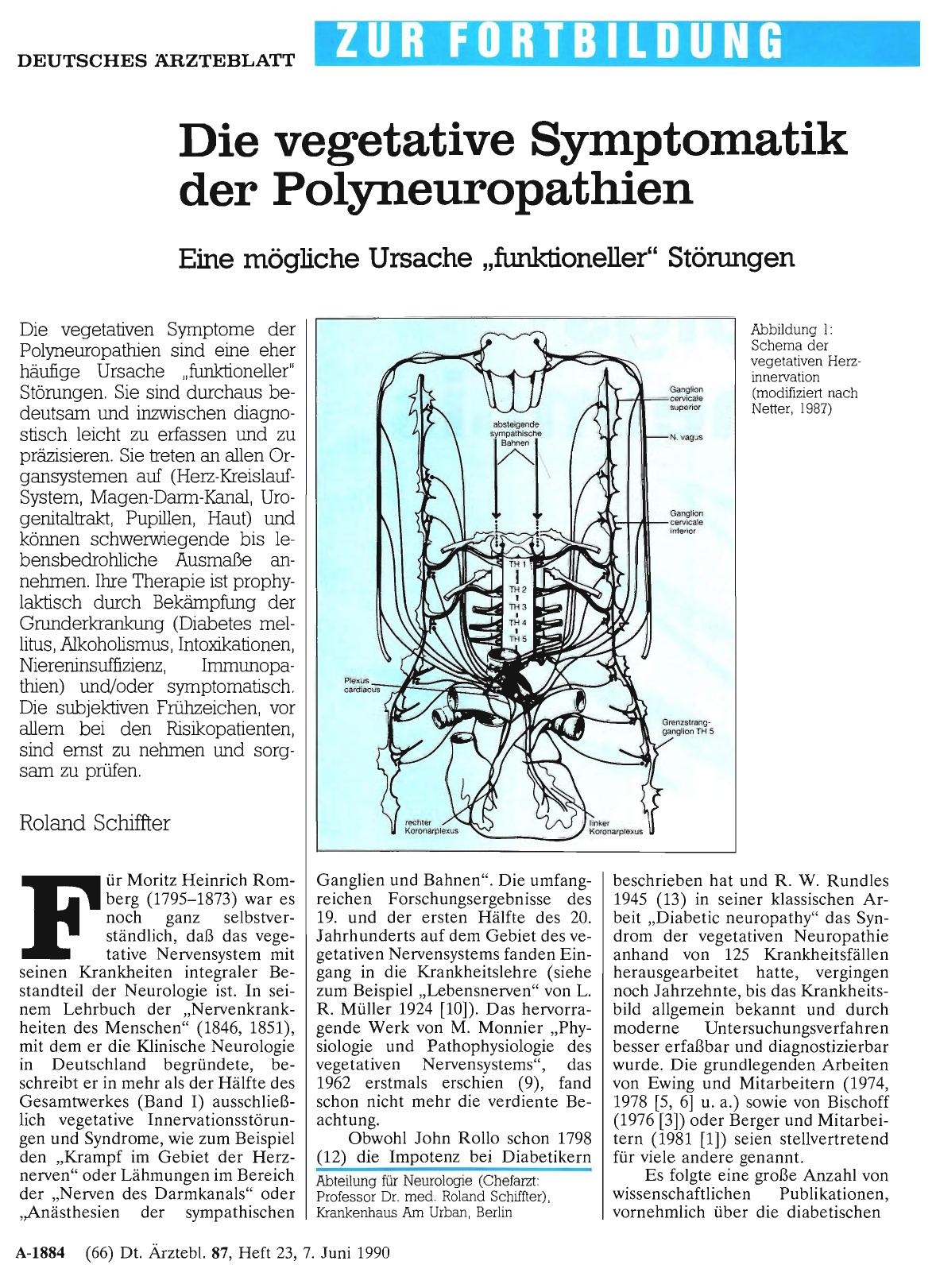 Vorschauseite 1: Die vegetative Symptomatik der Polyneuropathien