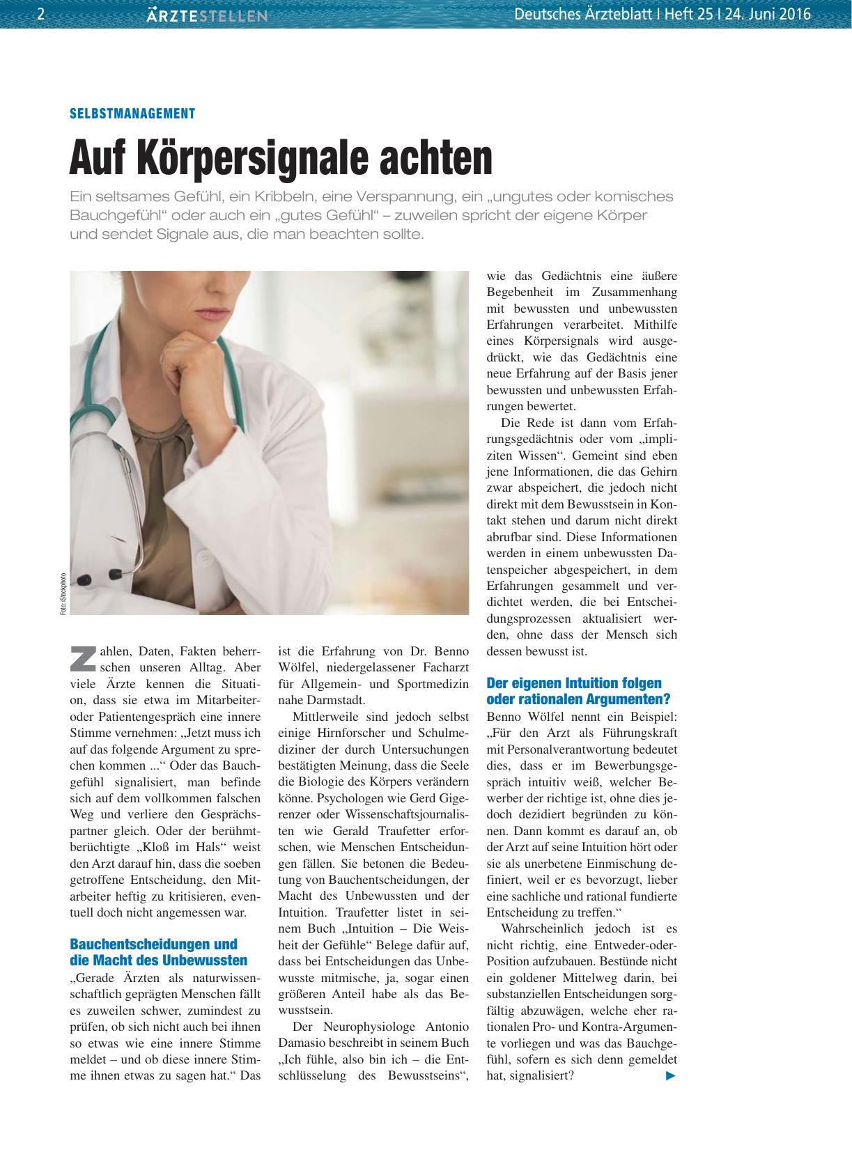 Vorschauseite 1: Selbstmanagement: Auf Körpersignale achten
