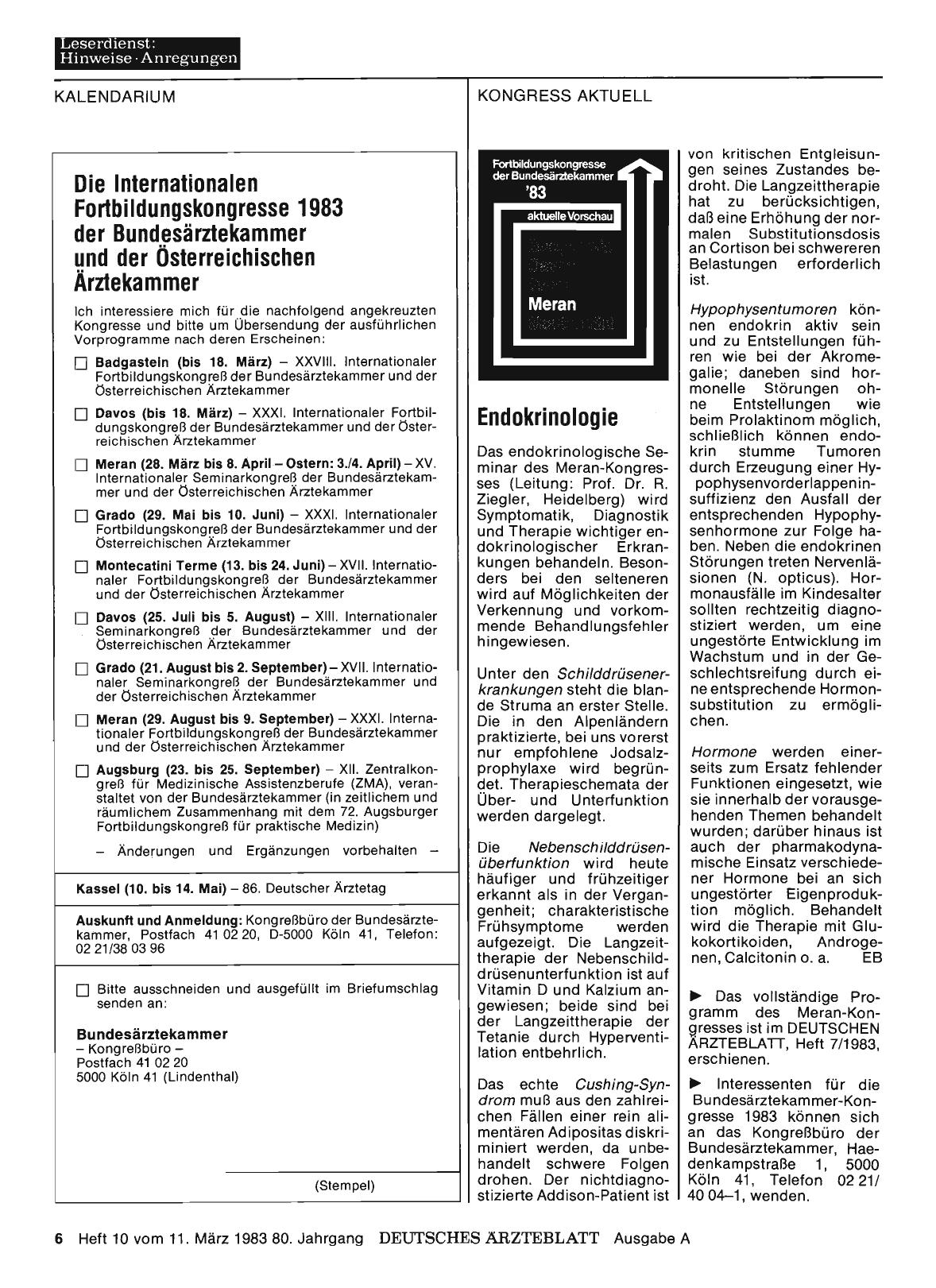 Vorschauseite 1: Meran: Endokrinologie