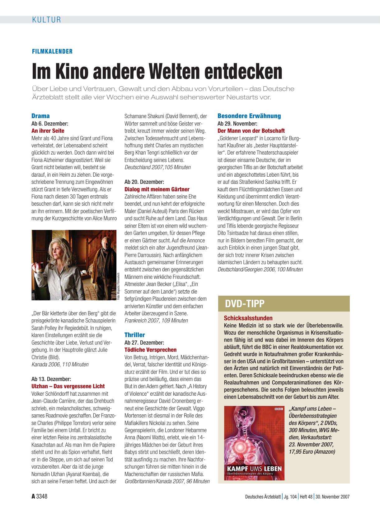 Vorschauseite 1: Filmkalender: Im Kino andere Welten entdecken