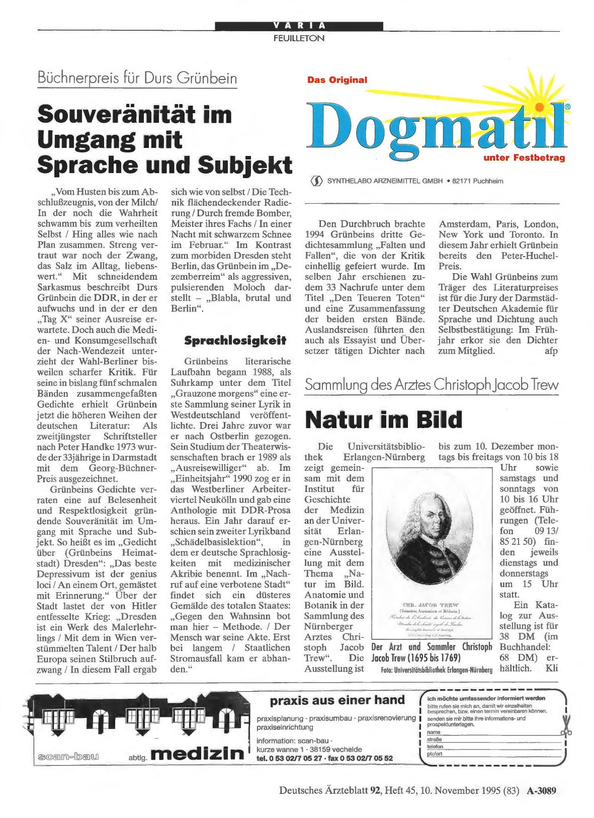 Vorschauseite 1: Sammlung des Arztes Christoph Jacob Trew: Natur im Bild