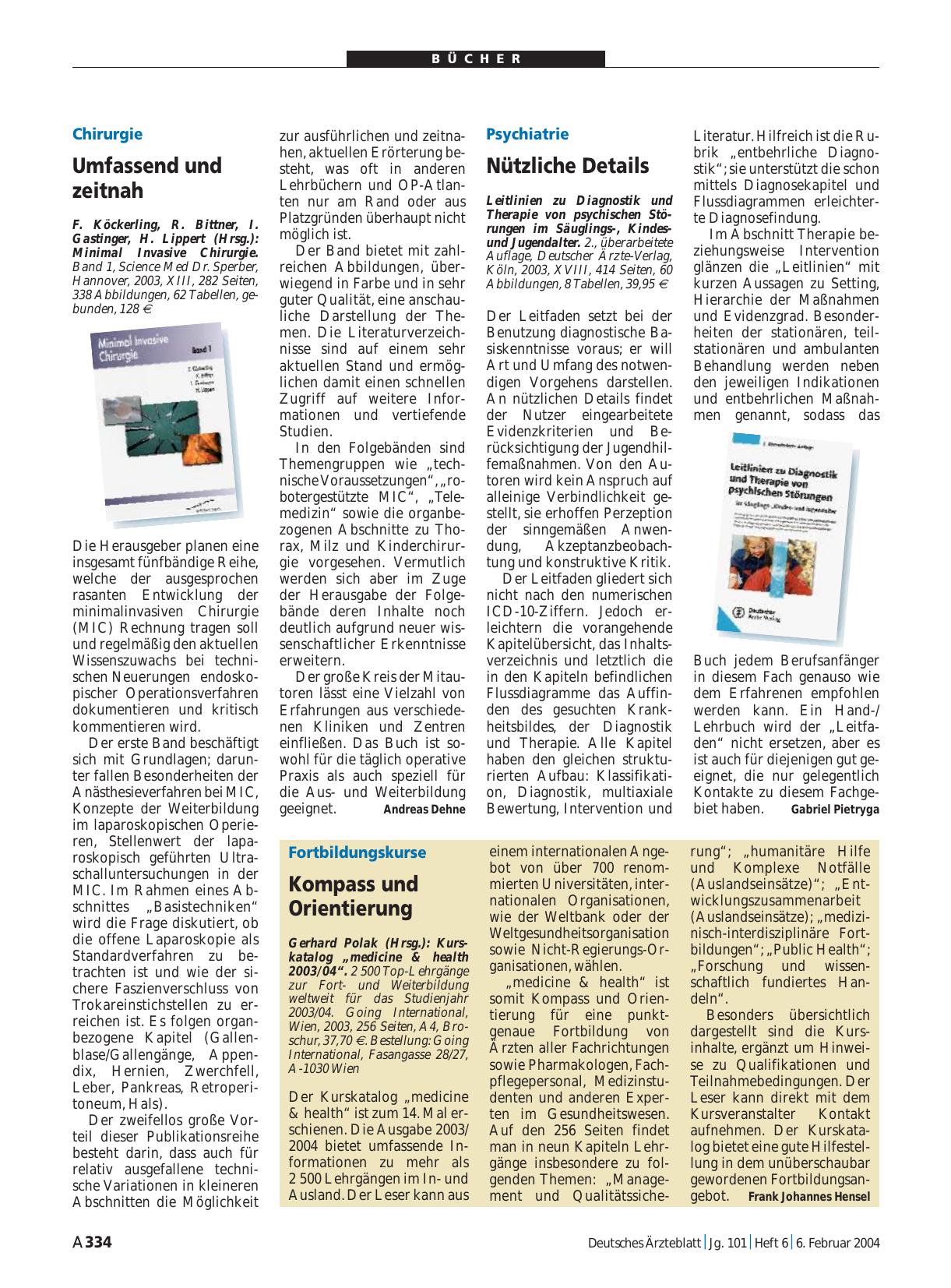 Vorschauseite 1: Minimal Invasive Chirurgie
