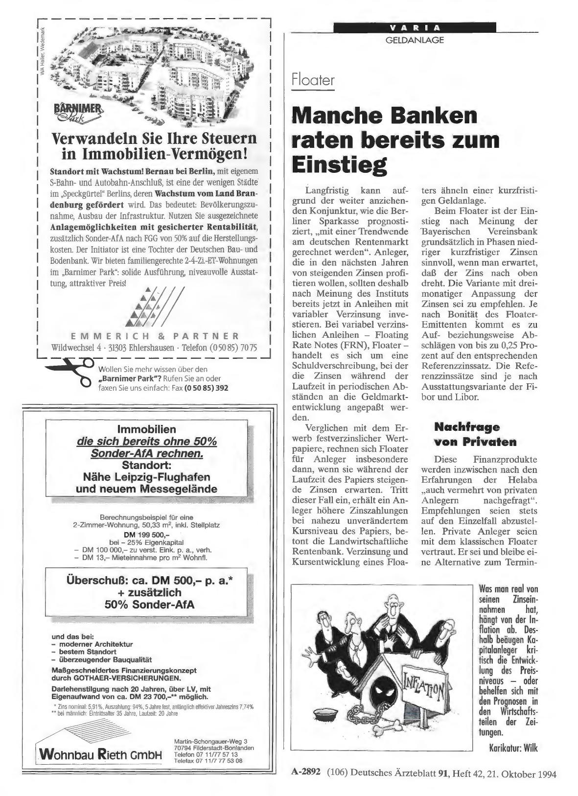 Vorschauseite 1: Floater: Manche Banken raten bereits zum Einstieg