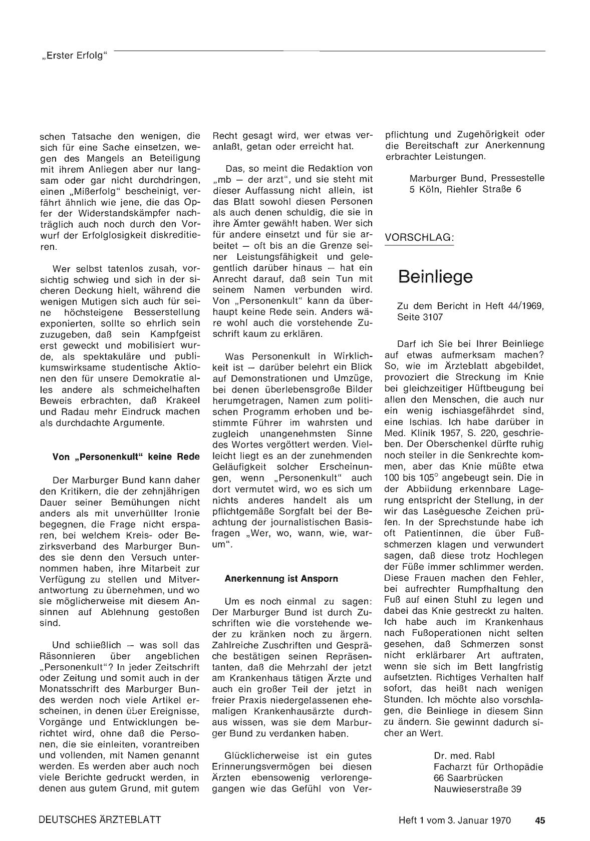 Vorschauseite 1: VORSCHLAG: : Beinliege