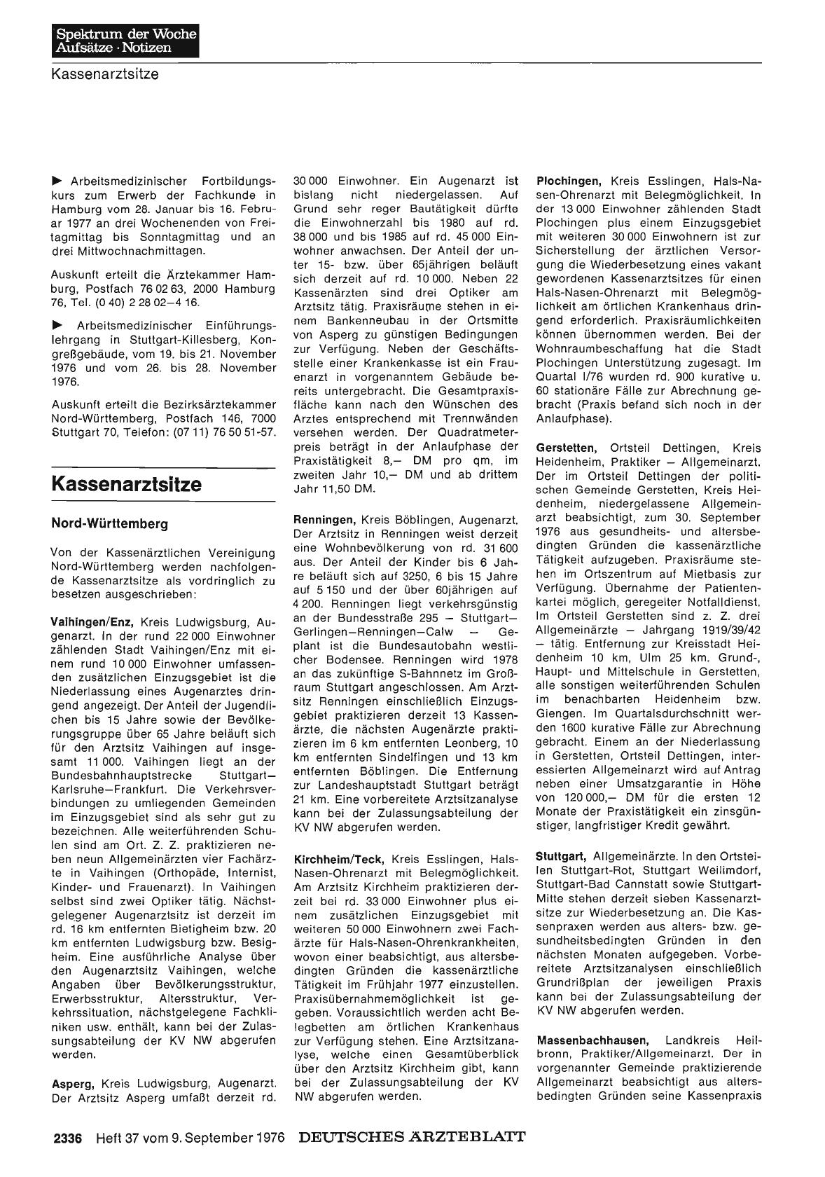 Vorschauseite 1: Kassenarztsitze
