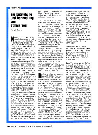 Vorschauseite 1: Zur Entstehung und Behandlung von Schmerzen
