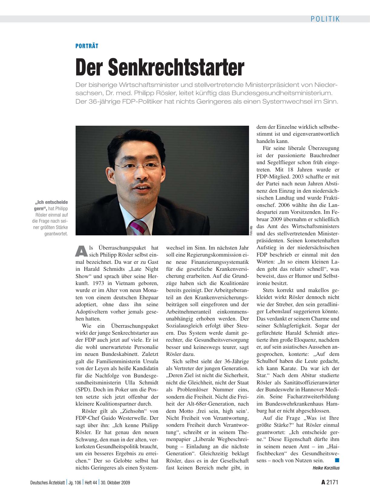 Vorschauseite 1: Porträt: Der Senkrechtstarter
