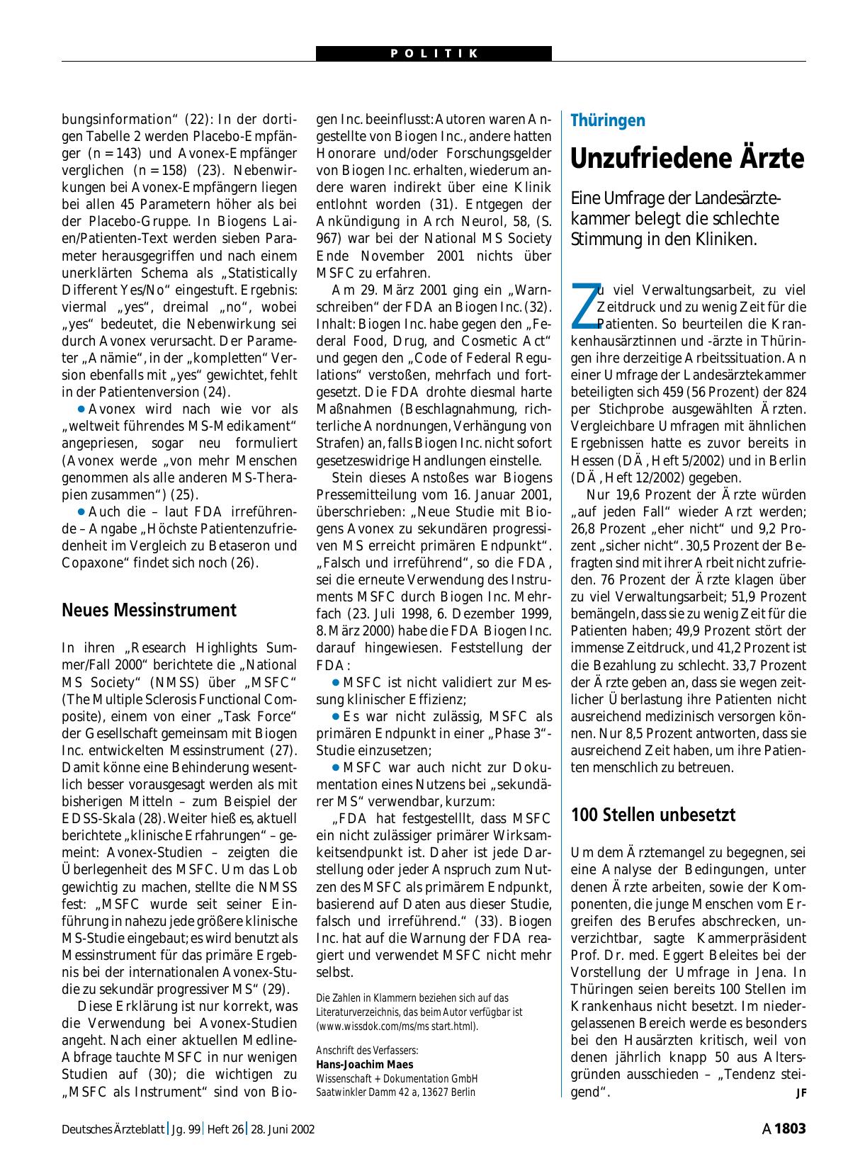 Vorschauseite 1: Thüringen: Unzufriedene Ärzte