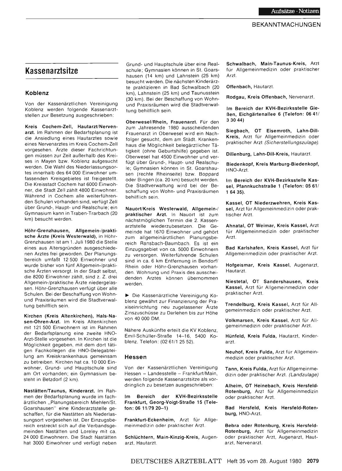 Vorschauseite 1: Kassenarztsitze