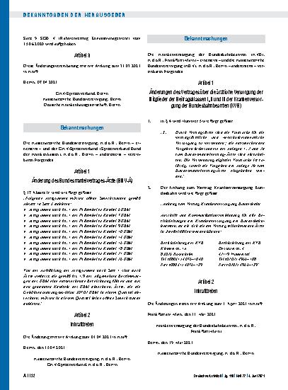 Vorschauseite 1: Änderung des Bundesmantelvertrages-Ärzte (BMV-Ä)