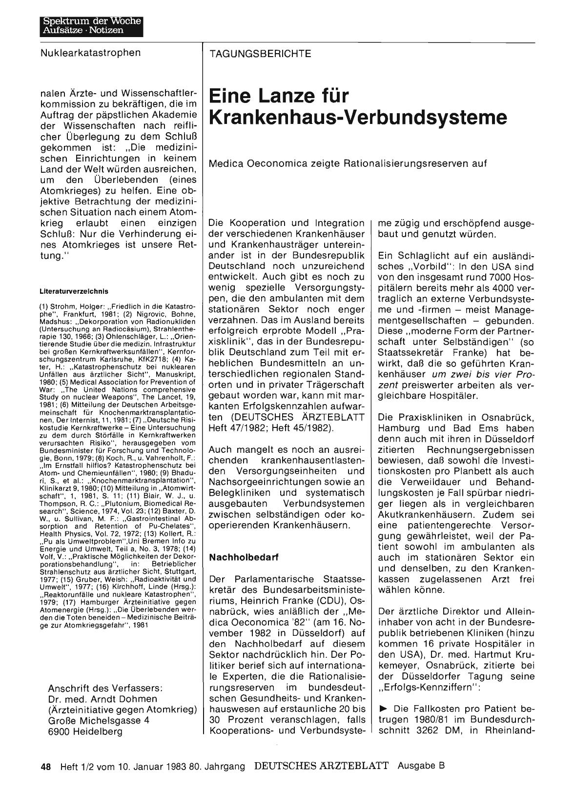 Vorschauseite 1: Eine Lanze für Krankenhaus-Verbundsysteme