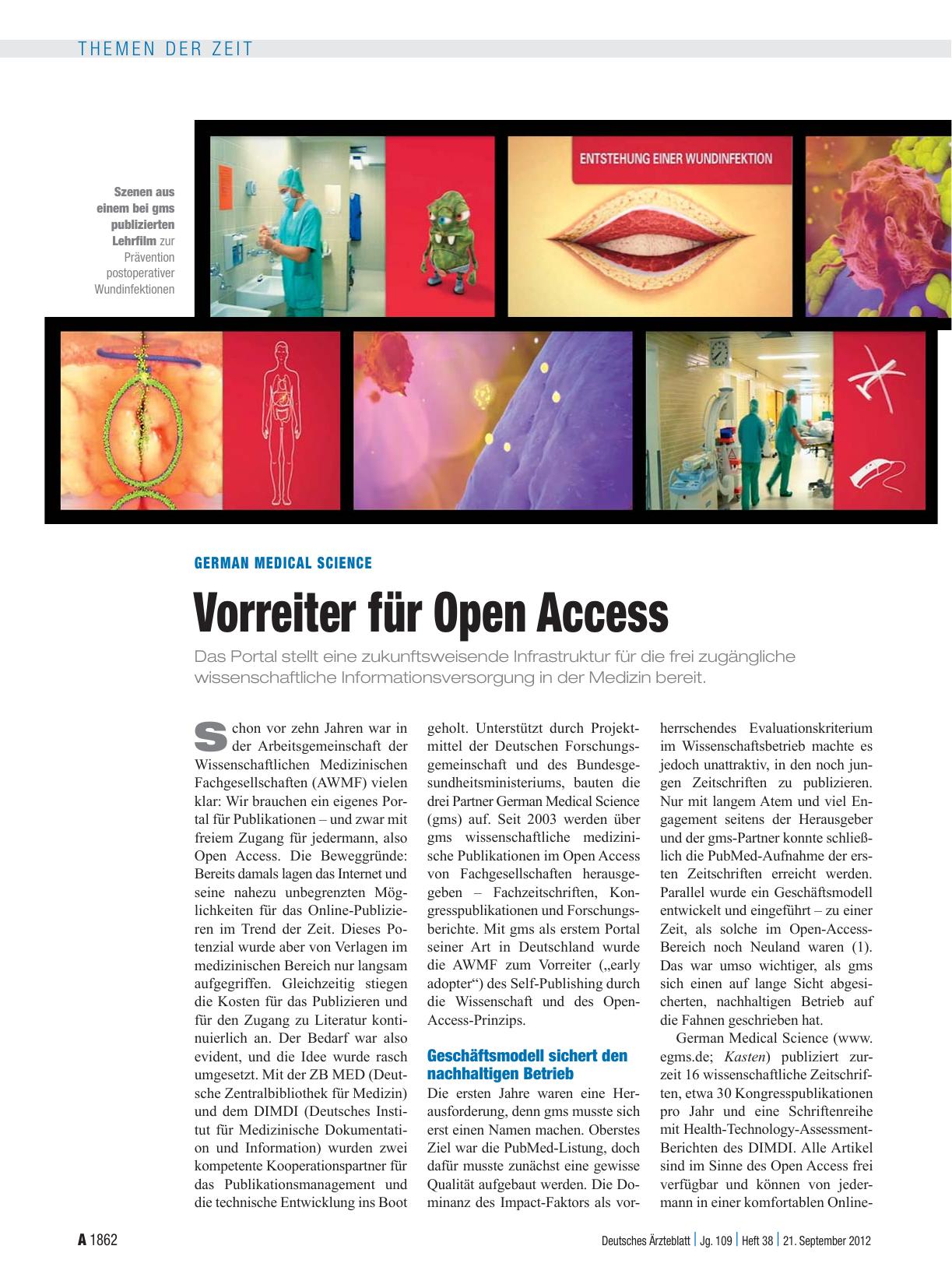 Vorschauseite 1: German Medical Science: Vorreiter für Open Access