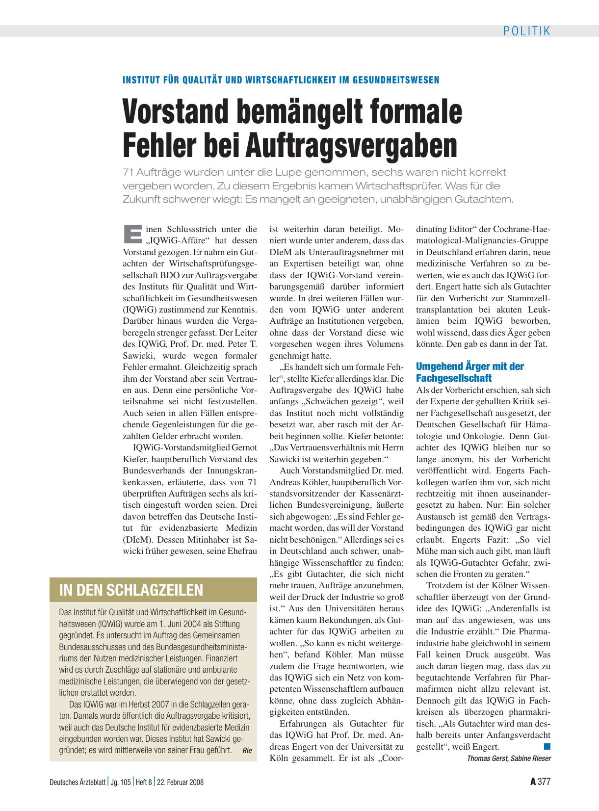 Vorschauseite 1: In den Schlagzeilen