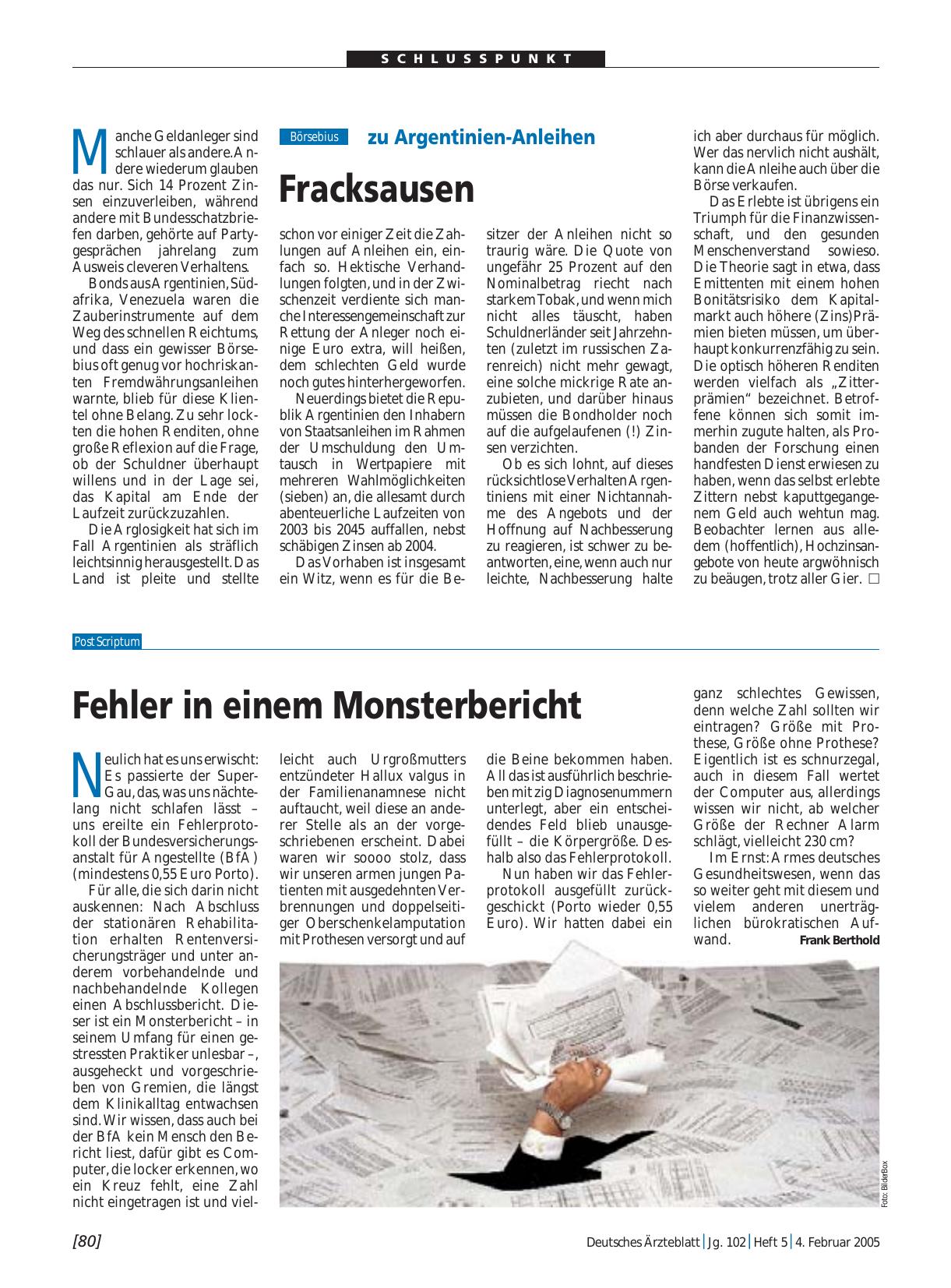 Vorschauseite 1: zu Argentinien-Anleihen: Fracksausen