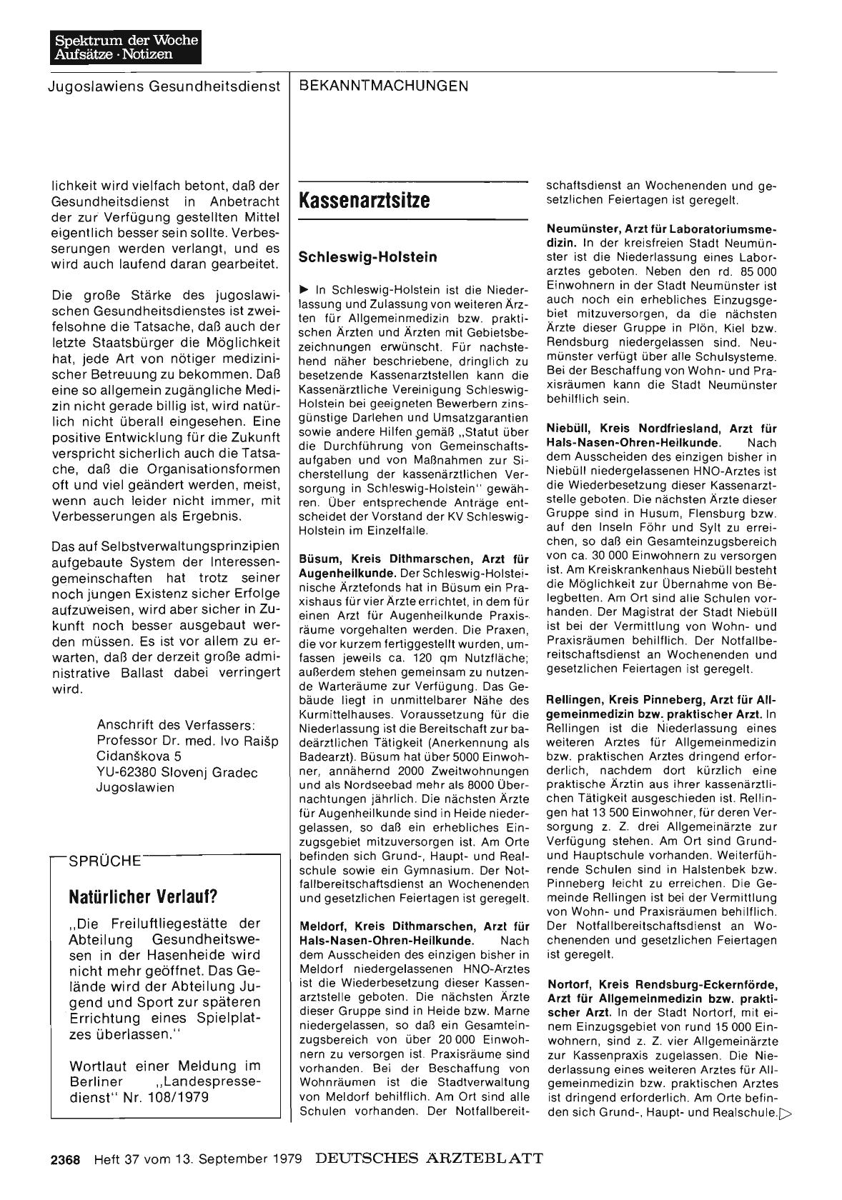 Vorschauseite 1: Kassenarztsitze