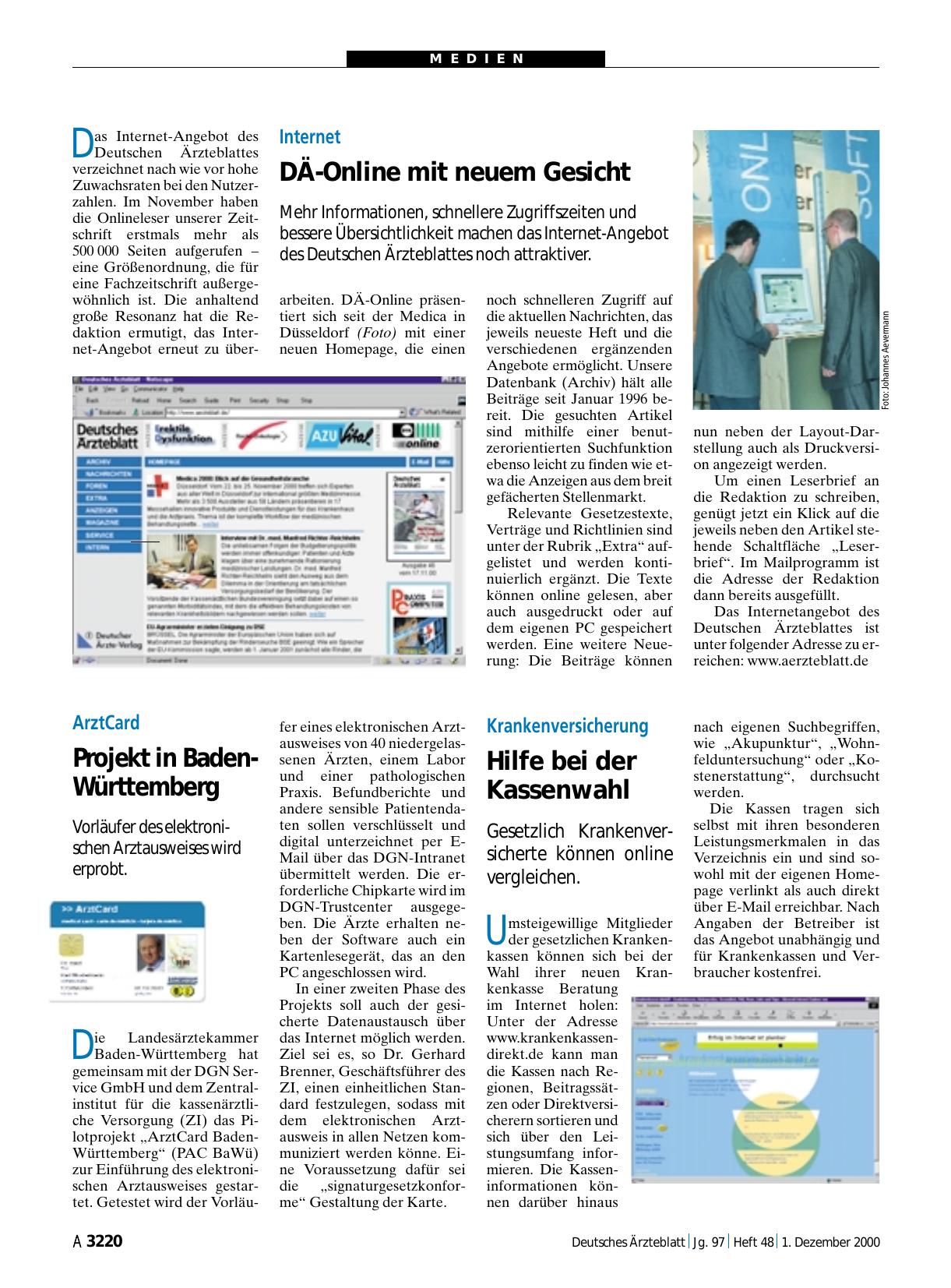 Vorschauseite 1: ArztCard: Projekt in Baden-Württemberg