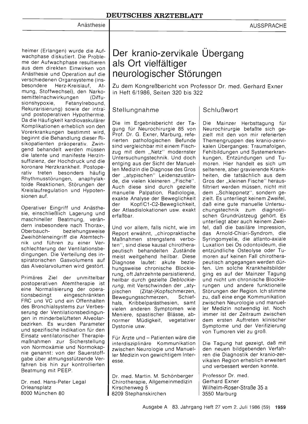 Vorschauseite 1: Der kranio-zervikale Übergang als Ort vielfältiger neurologischer Störungen: Stellungnahme