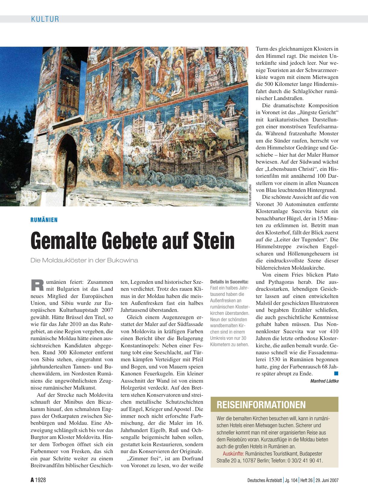 Vorschauseite 1: Rumänien: Gemalte Gebete auf Stein